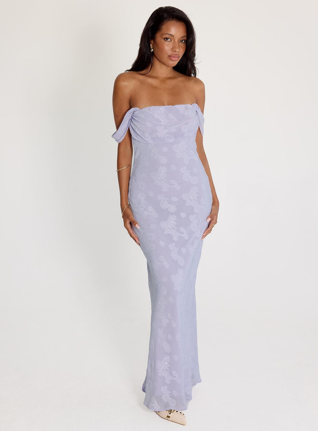 Azura Off The Shoulder Maxi Dress Lilac