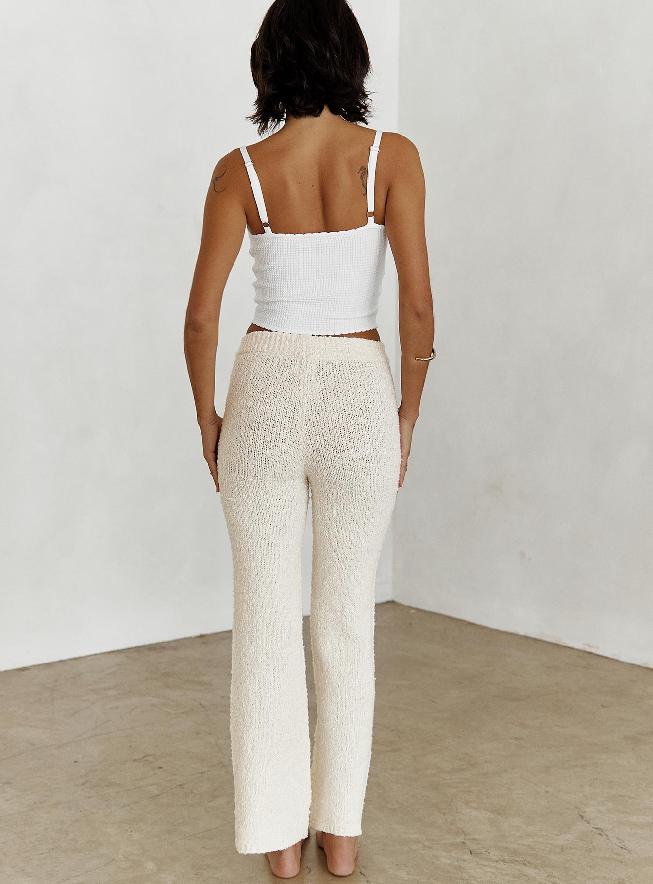 Night In Boucle Pants Cream