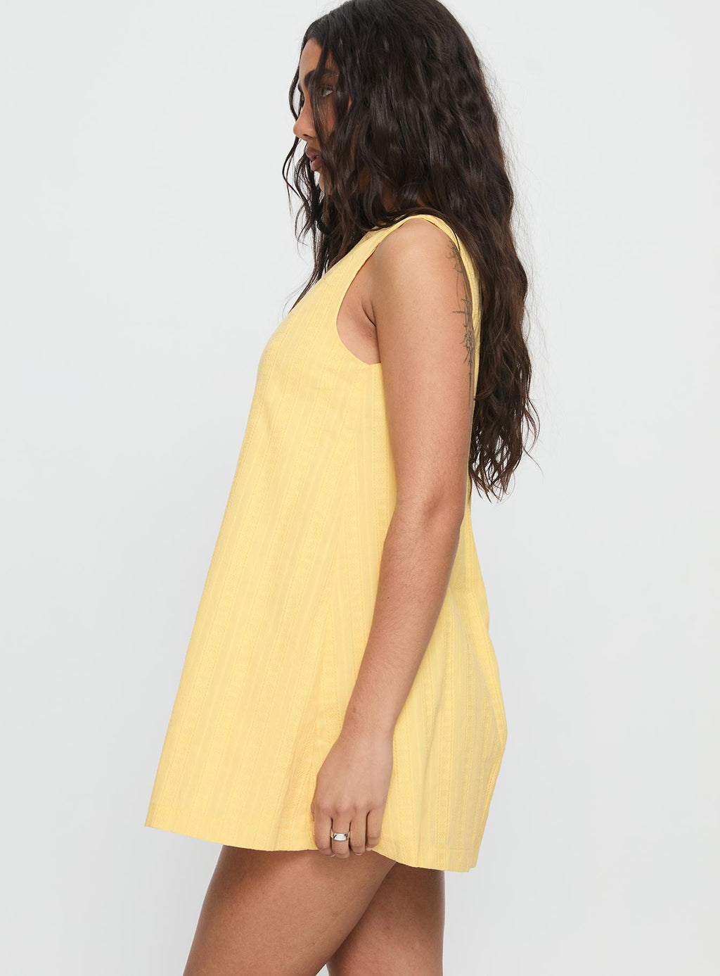 Lorenie Shift Mini Dress Yellow