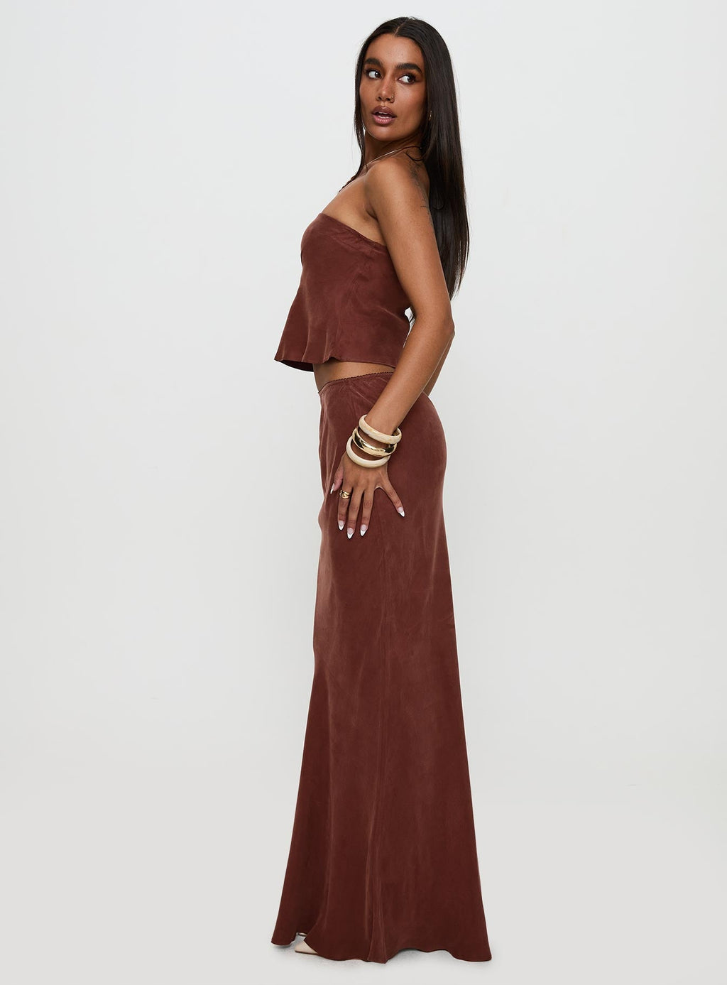 Lucelia Maxi Skirt Brown