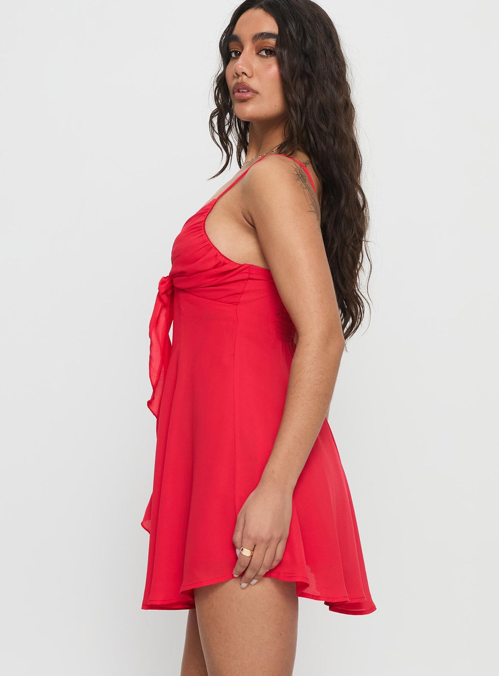 Moon Quartz Mini Dress Red