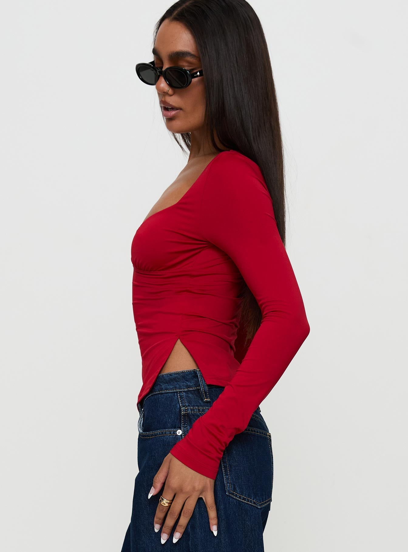 Keane Long Sleeve Top Red
