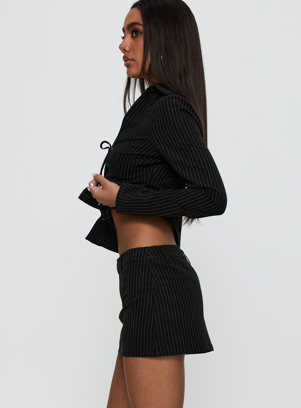 Feminique Skort Black Stripe