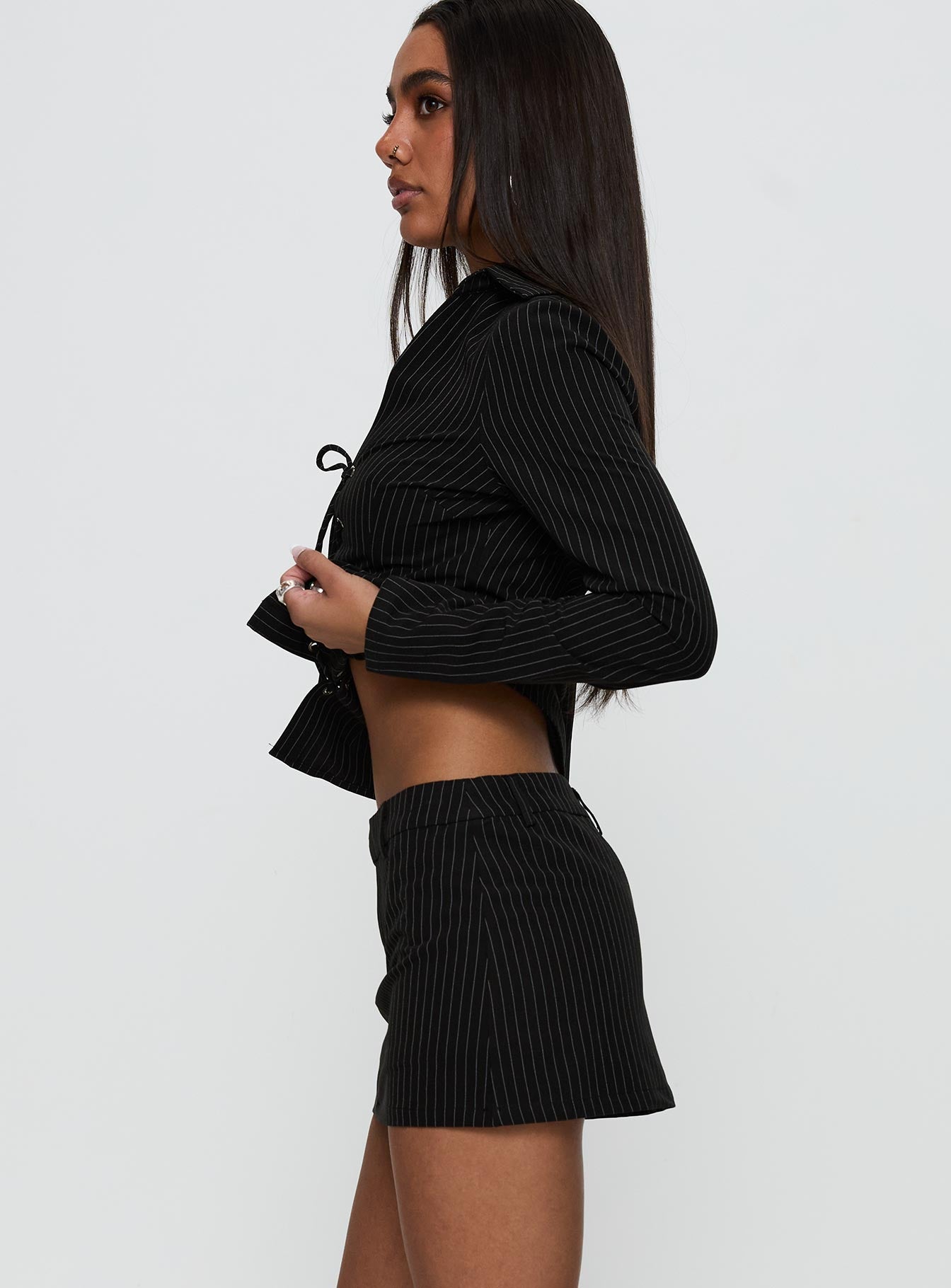 Feminique Skort Black Stripe