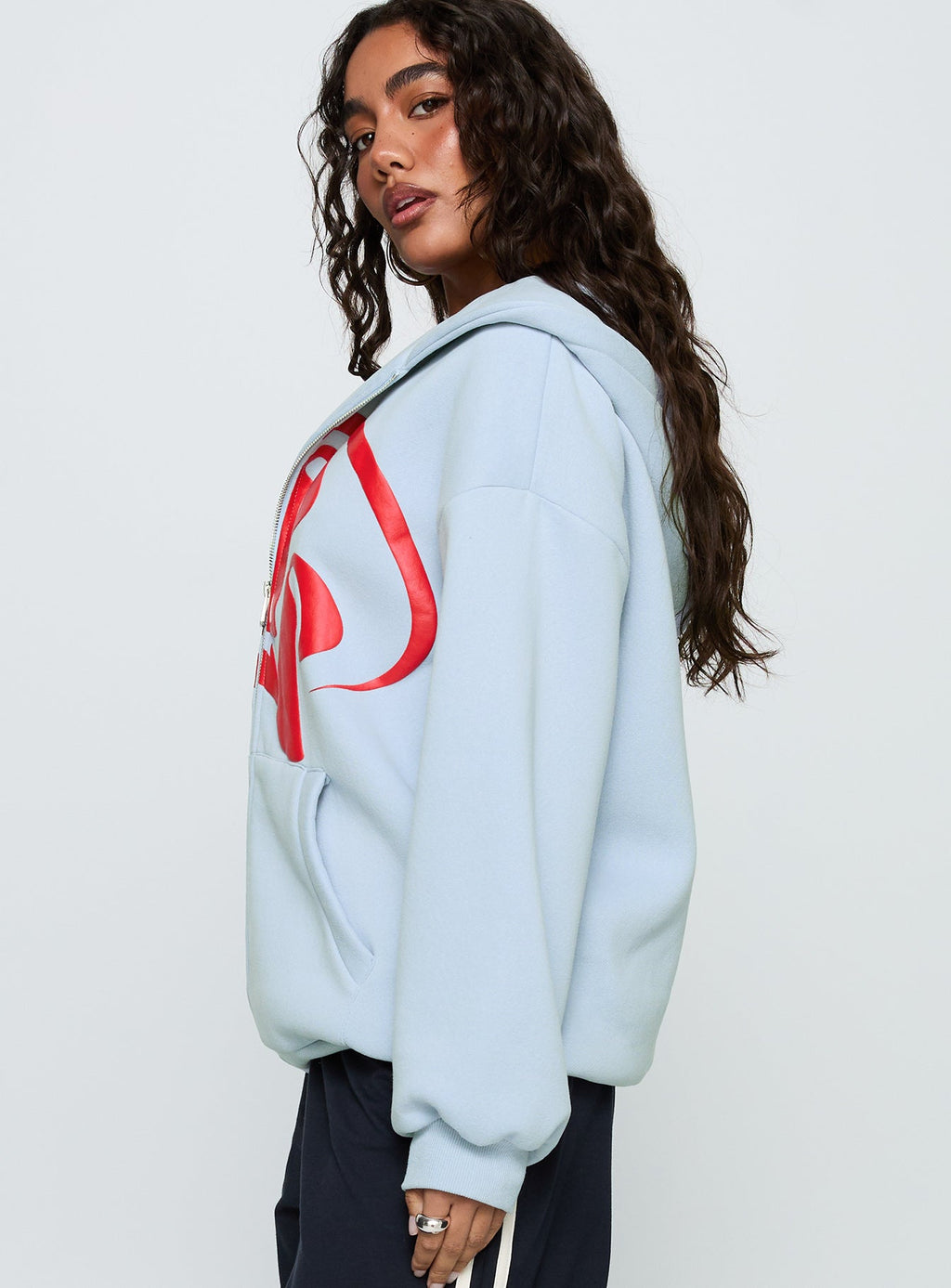 Starblazer Zip Up Graphic Hoodie Blue / Red