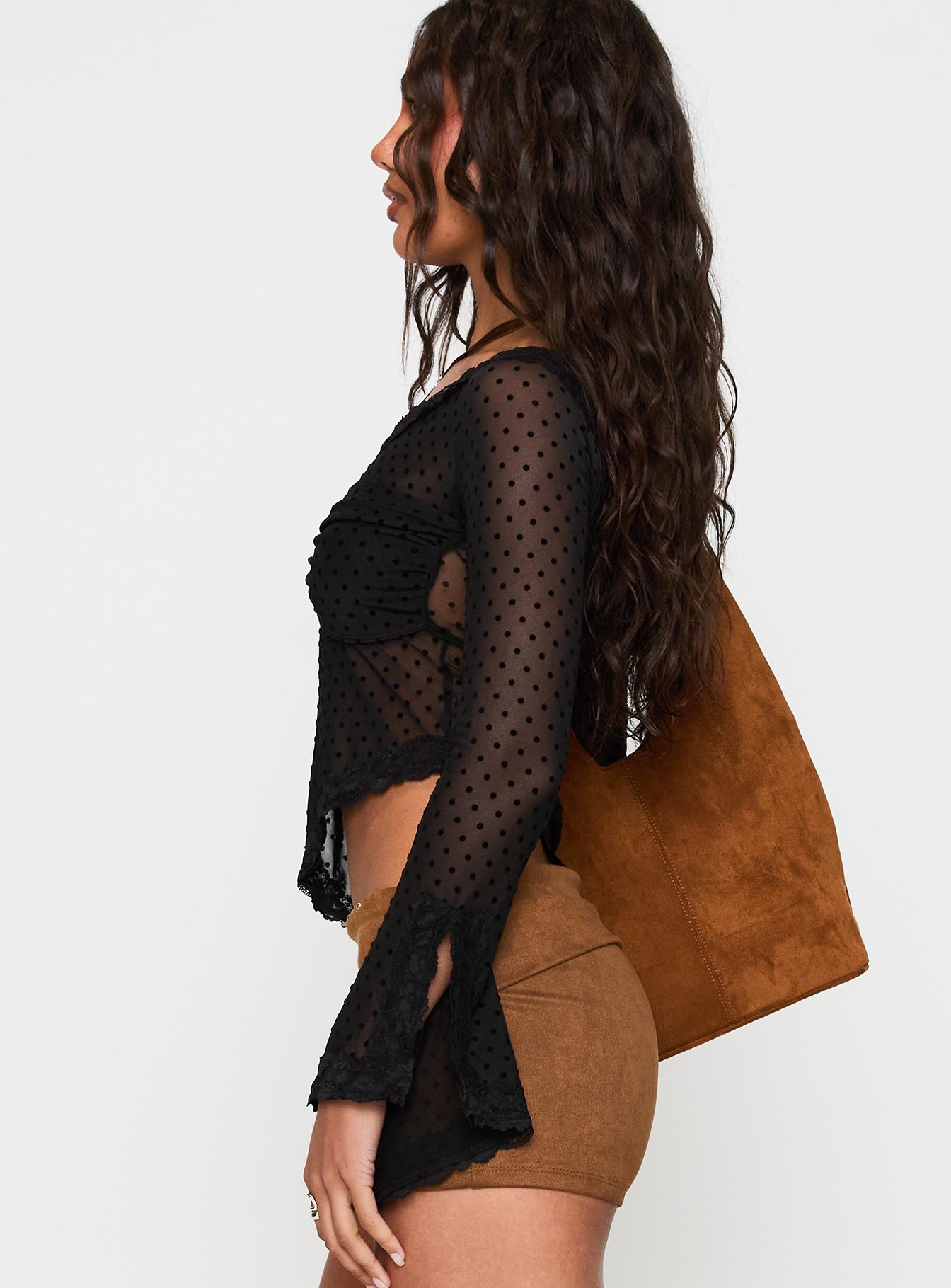 Empty Space Top Black Polka