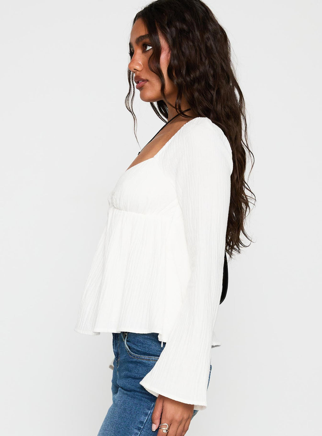 Khalea Long Sleeve Top White