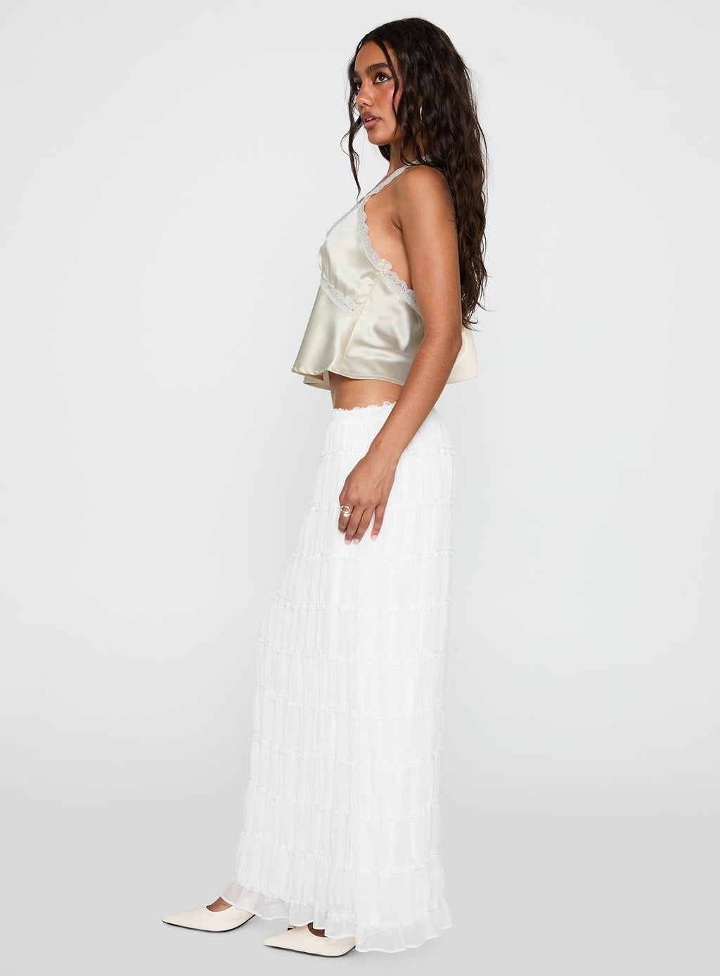 Estefania Maxi Skirt White