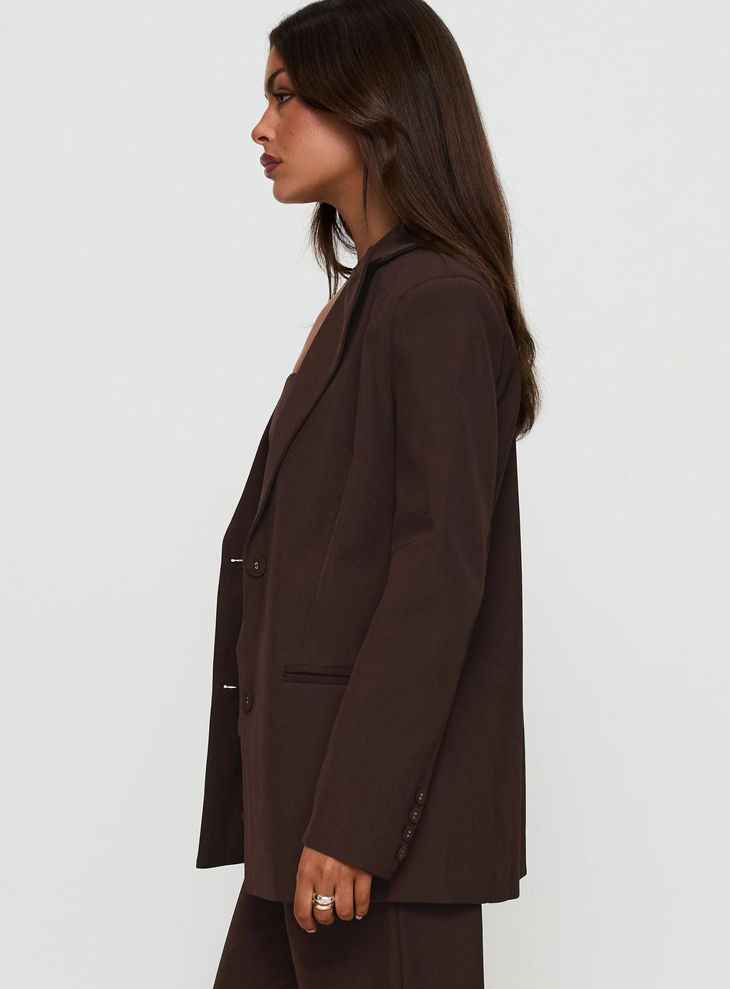 Crowd Pleaser Oversized Blazer Chocolate