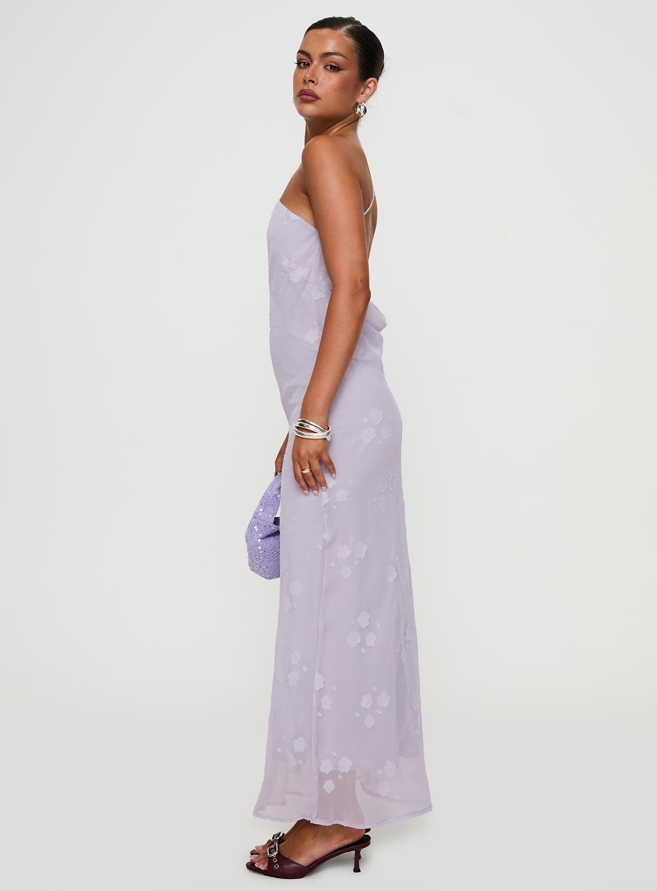 Jazmira One Shoulder Maxi Dress Lilac