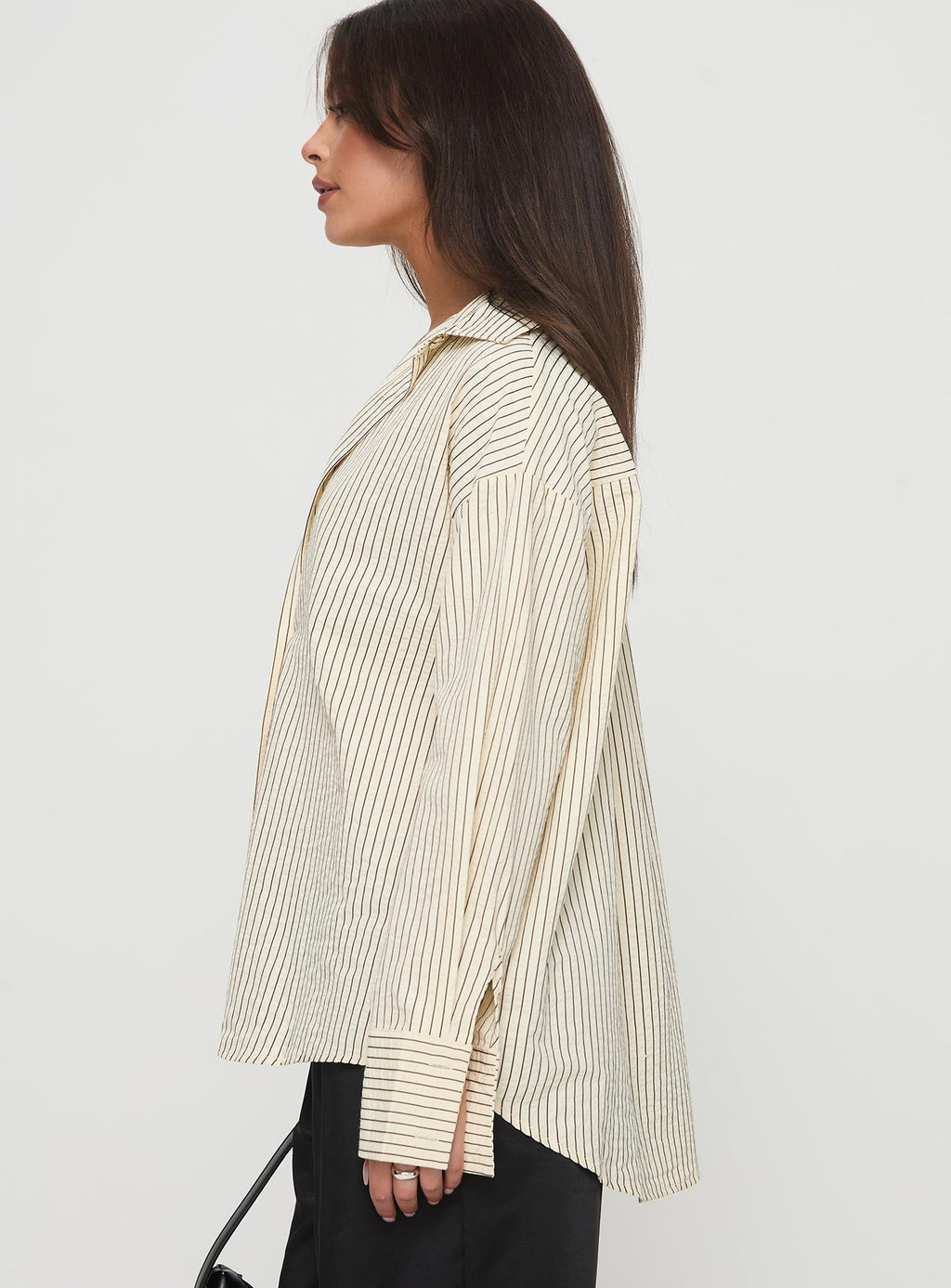 Mallin Shirt Cream/Brown Stripe