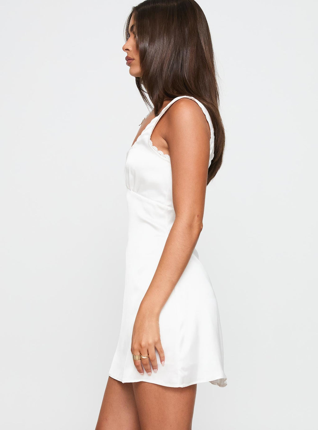 Dasha Satin Mini Dress White