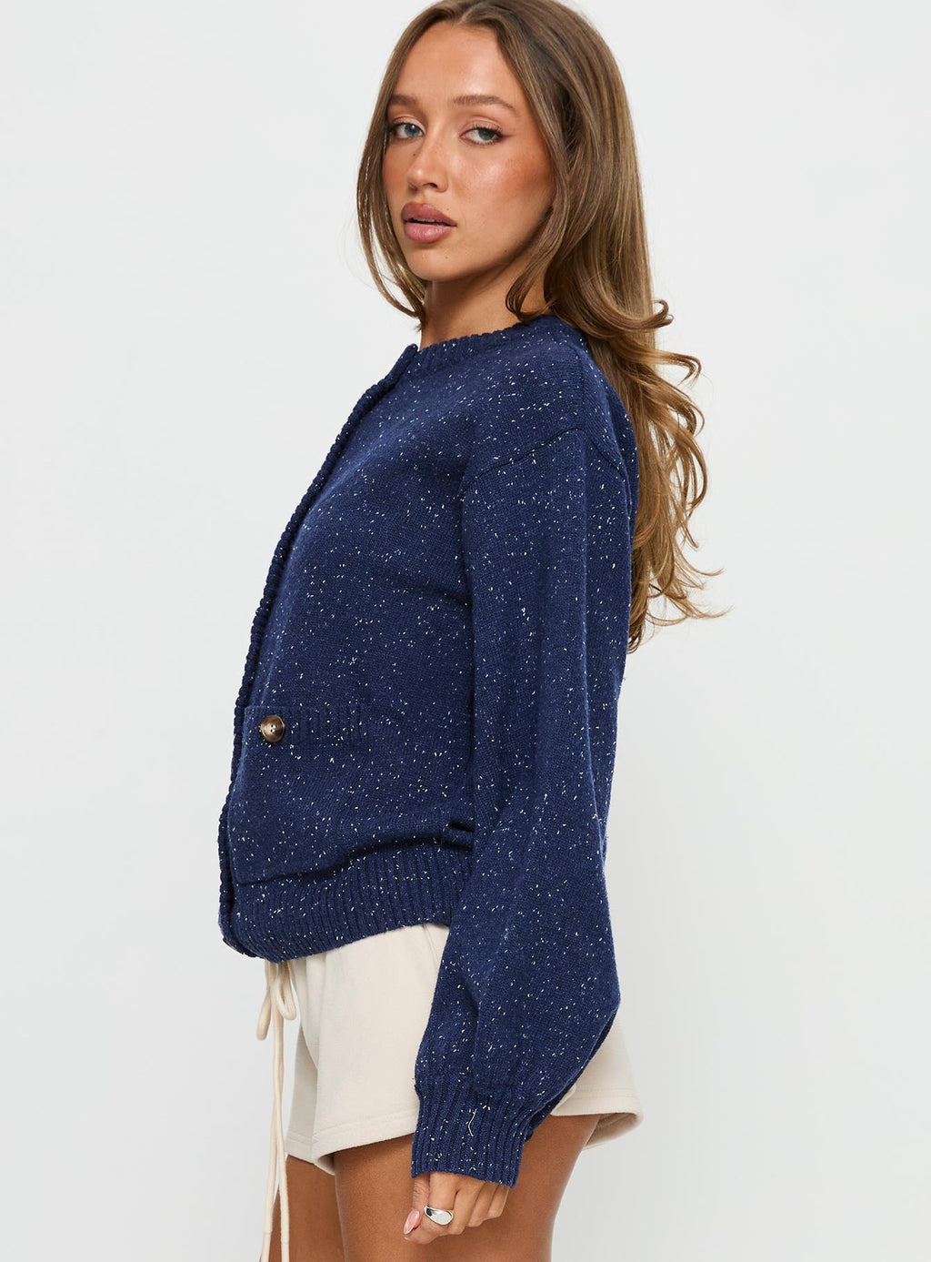 Dorah Boxy Cardigan Navy Blue
