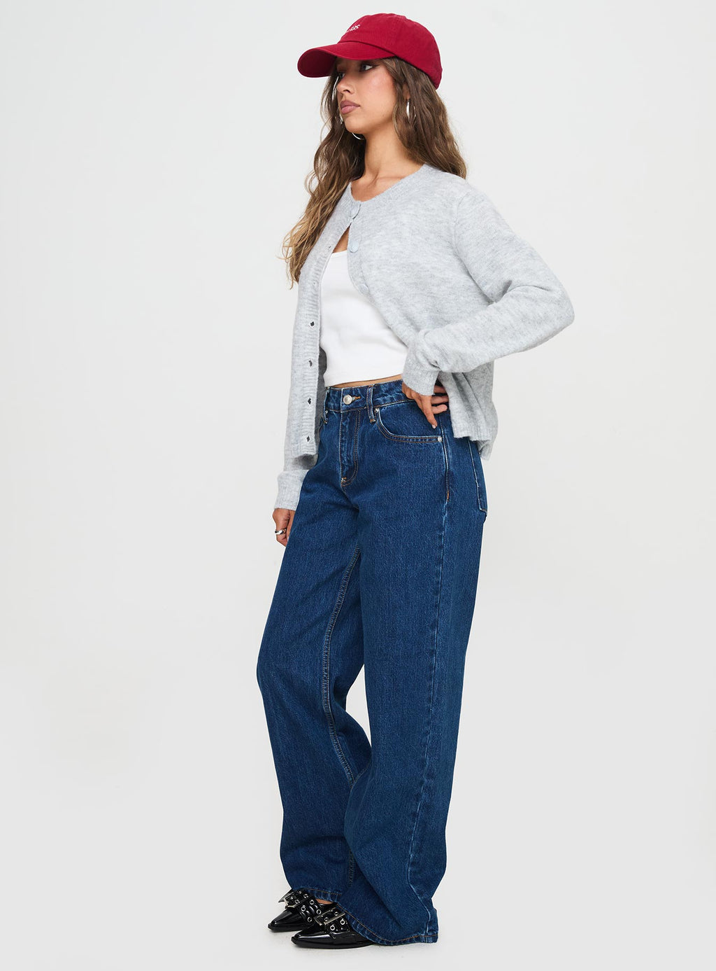 Shima Low Rise Straight Leg Jeans Mid Wash