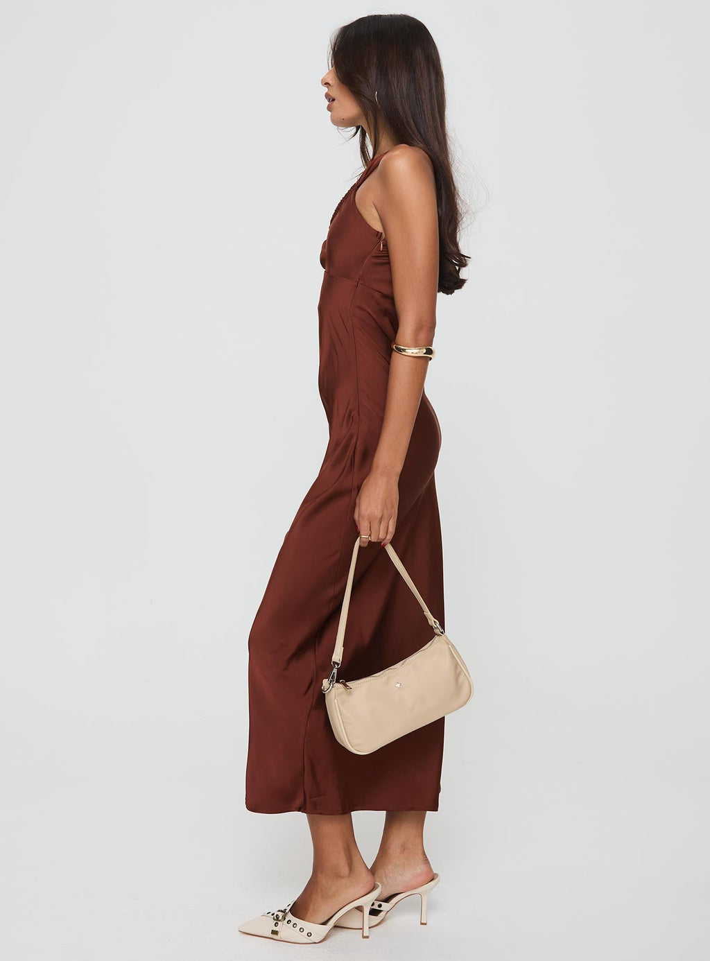 Casimir One Shoulder Maxi Dress Chocolate