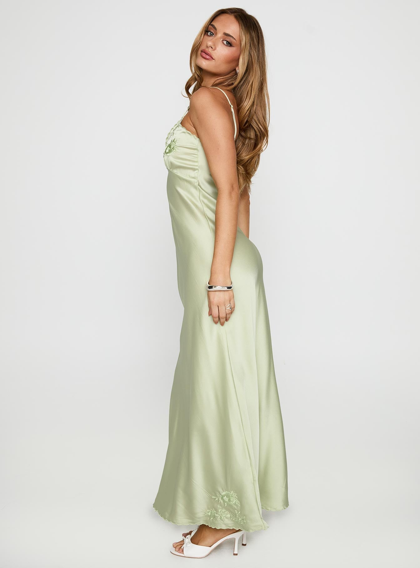 Cyrielle Embroidered Maxi Dress Sage