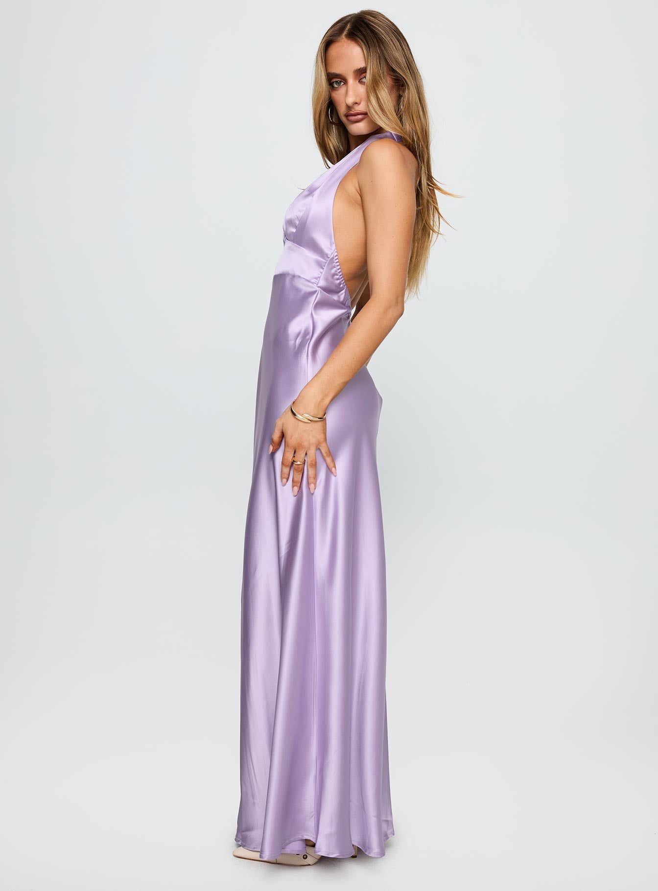 Big Screen Halter Maxi Dress Lilac