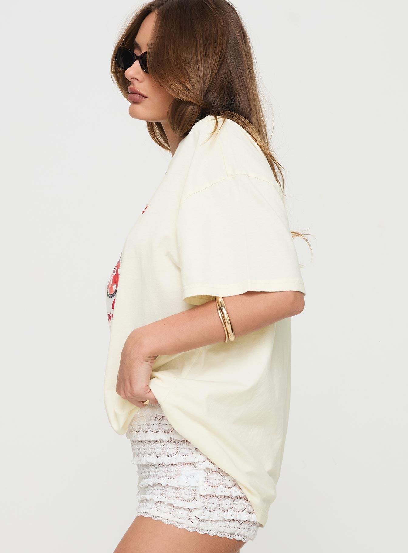 Fresh Cherries Oversized Tee Yellow