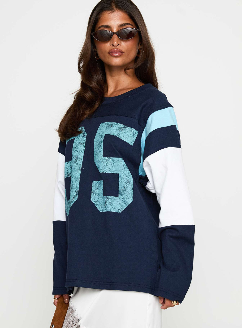 Collegiate Queen Long Sleeved Top Navy