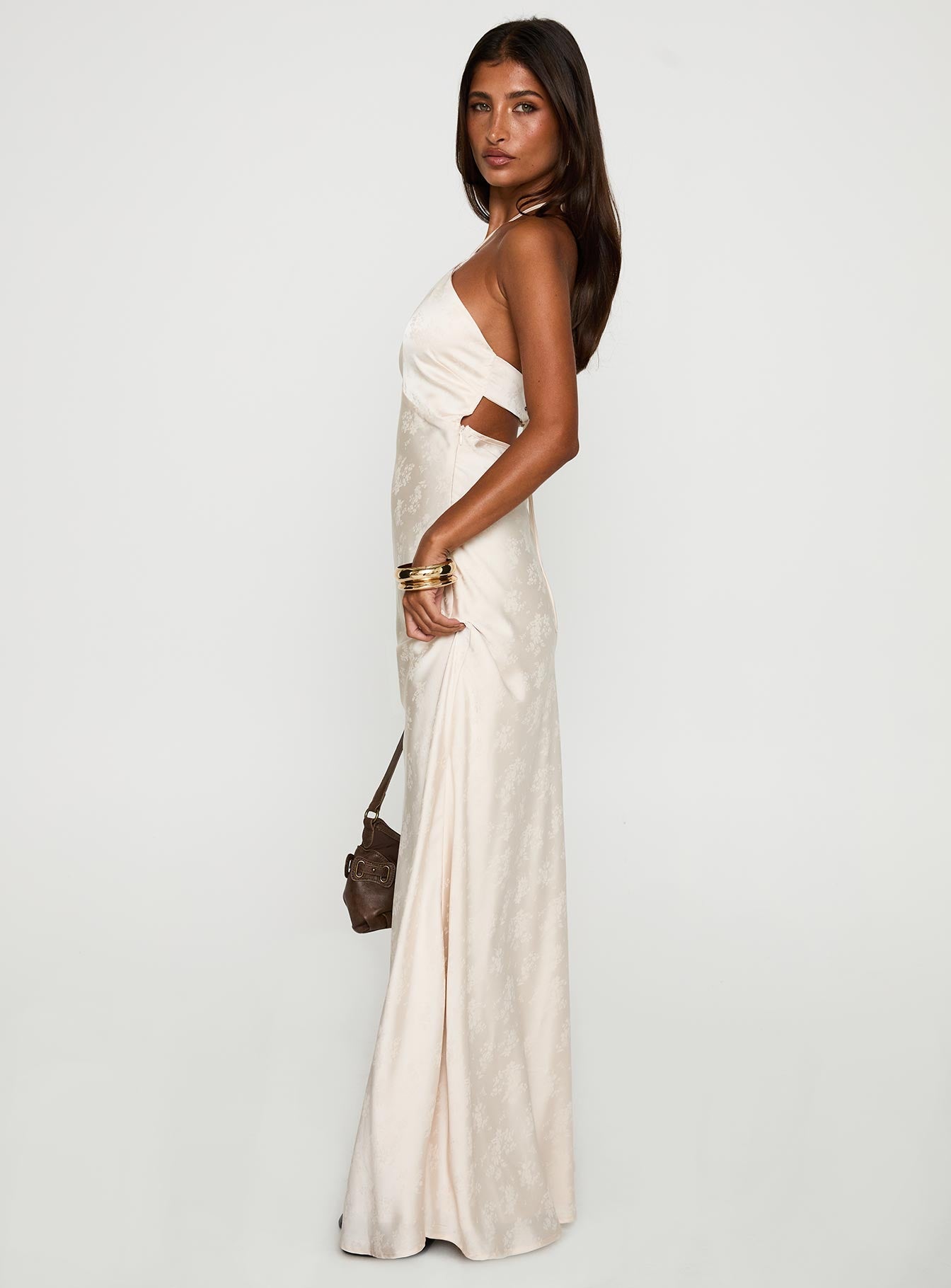 Limosina Halter Maxi Dress Champagne