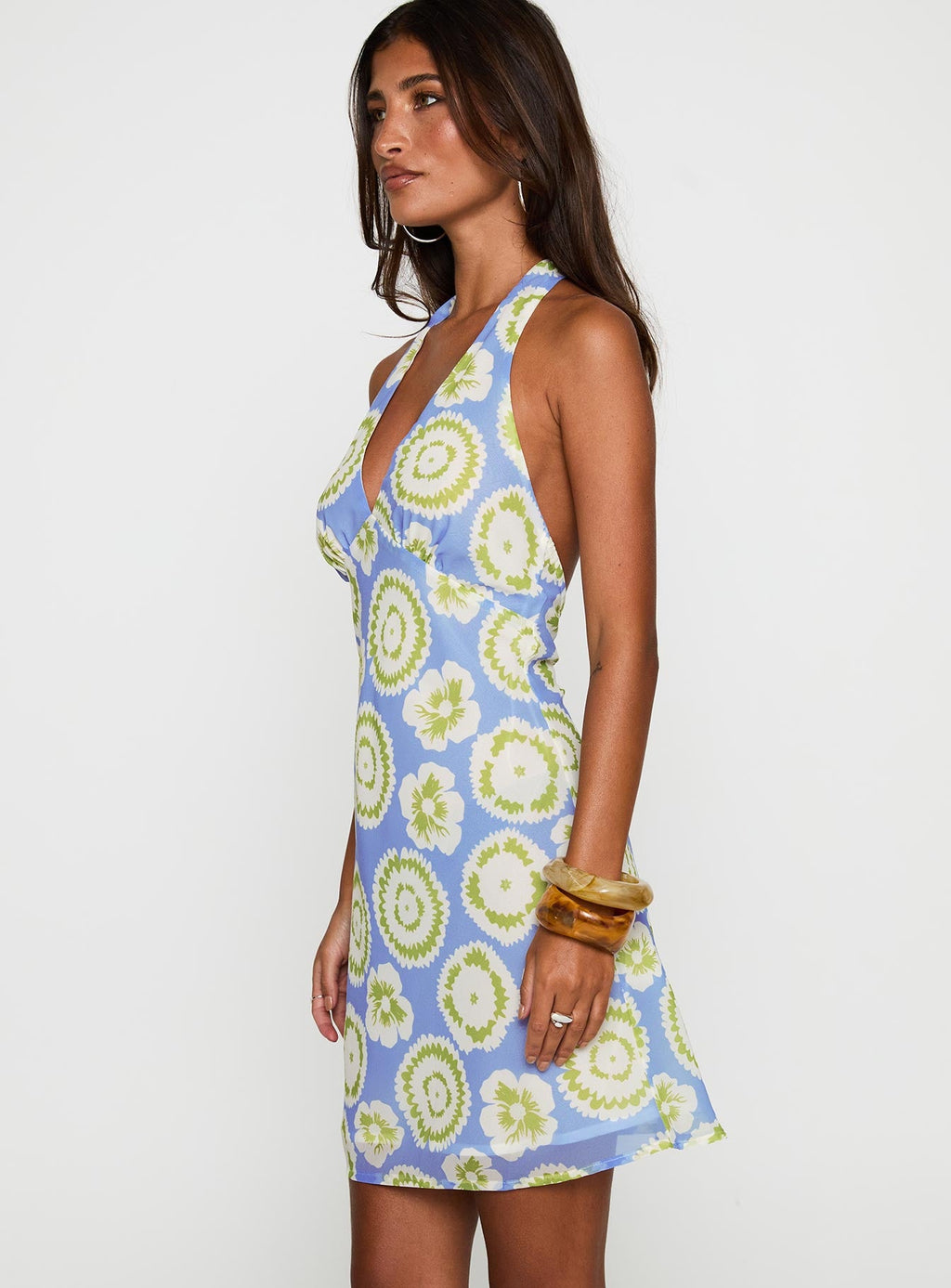 Neelia Mini Dress Blue / Yellow