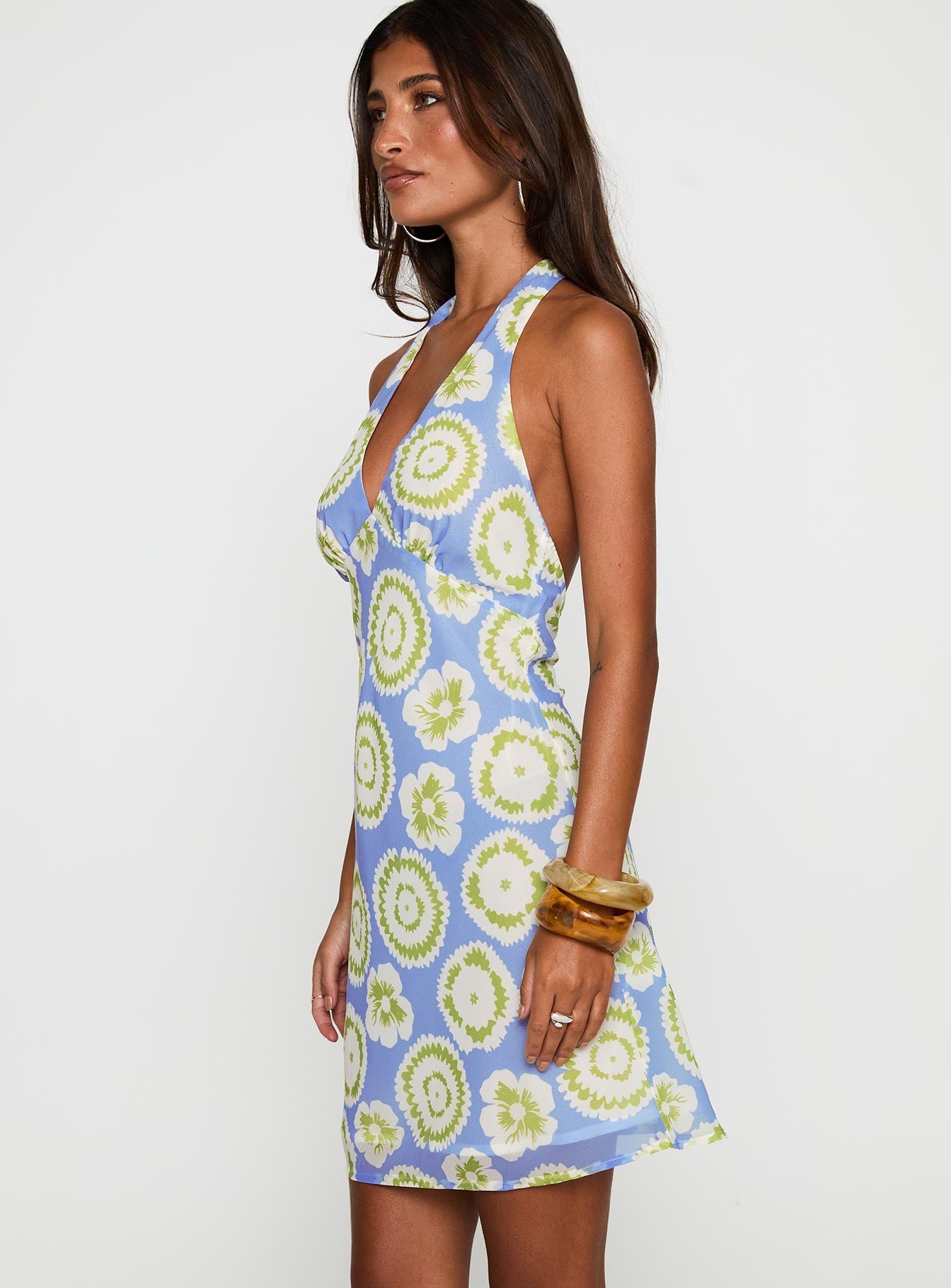 Neelia Mini Dress Blue / Yellow