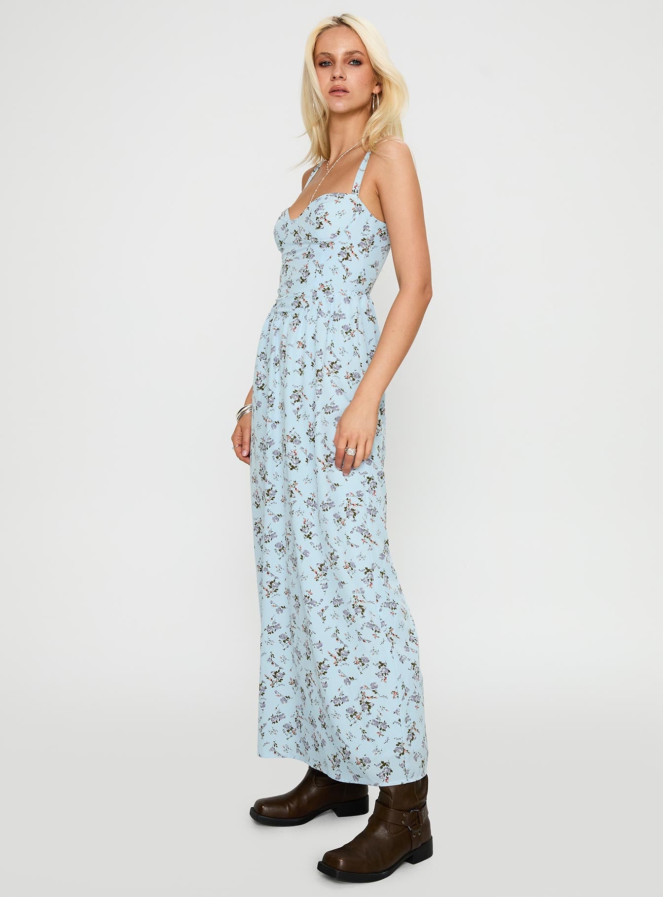 Izebella Maxi Dress Blue Floral