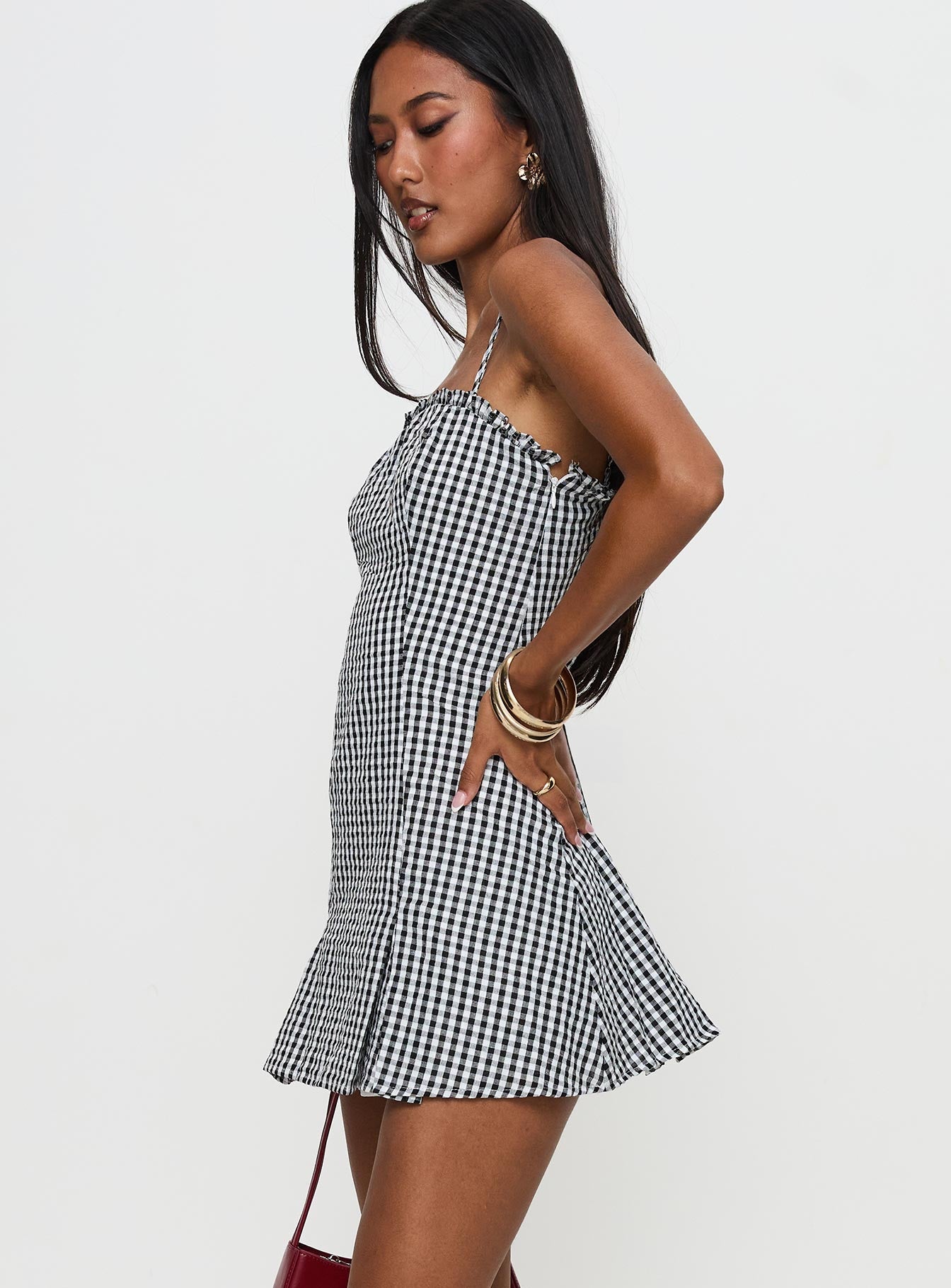Bessette Mini Dress Black Gingham