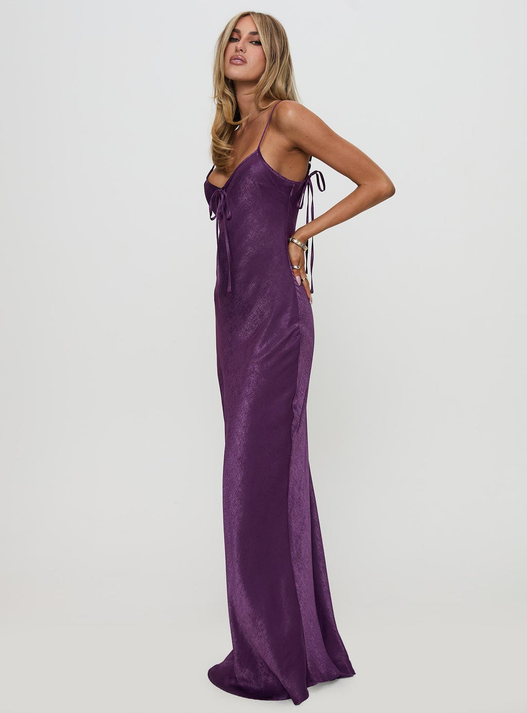 Linger Bias Cut Maxi Dress Purple