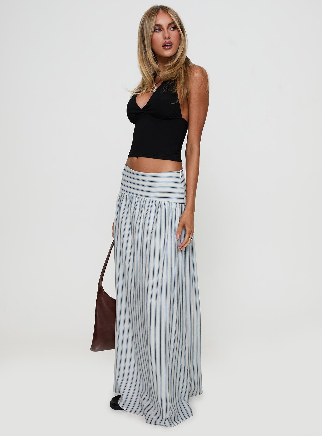 Find Your Love Flowy Maxi Skirt White