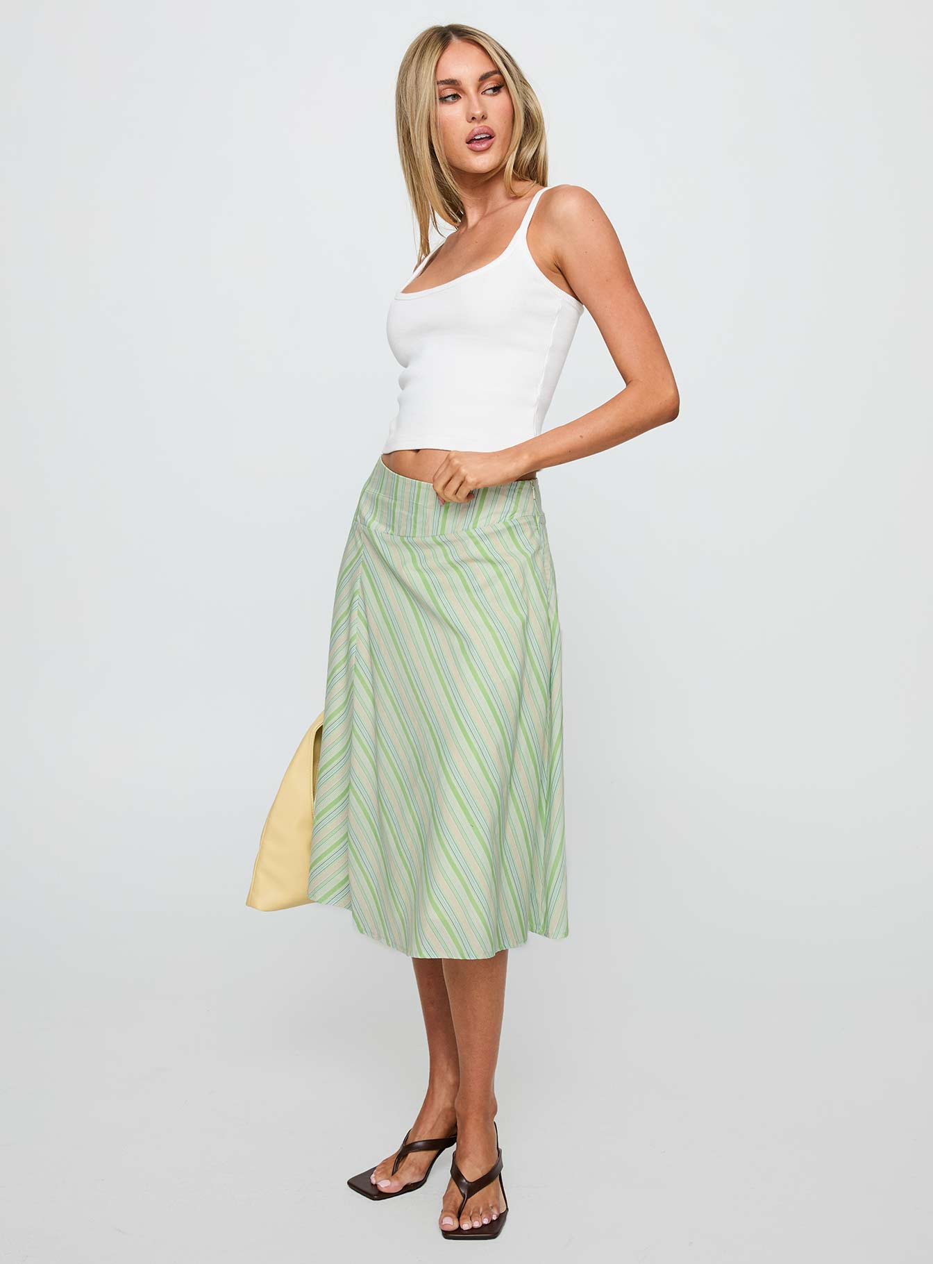 Vettie Midi Skirt Green Multi
