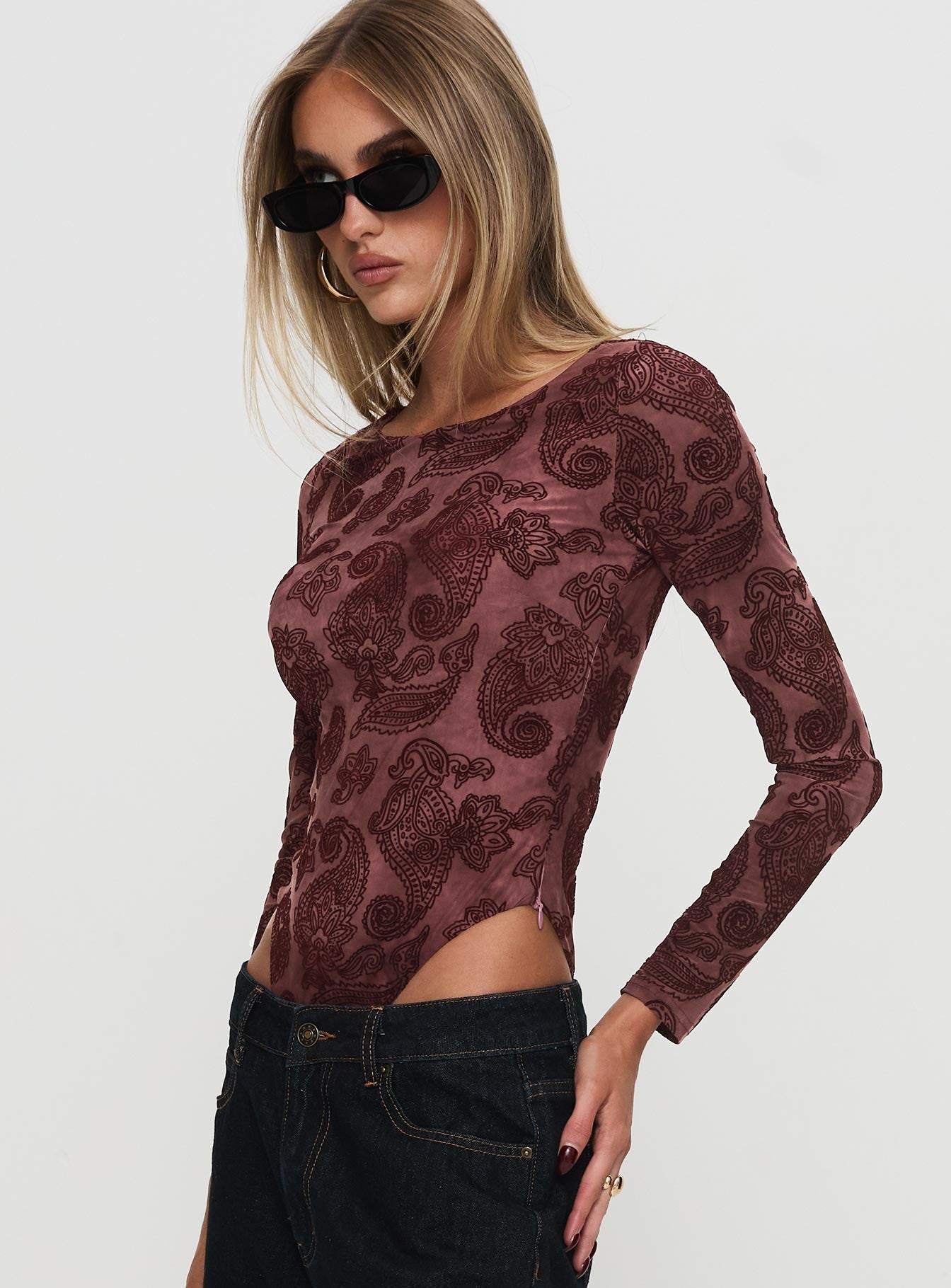 Spruce Bodysuit Red Paisley