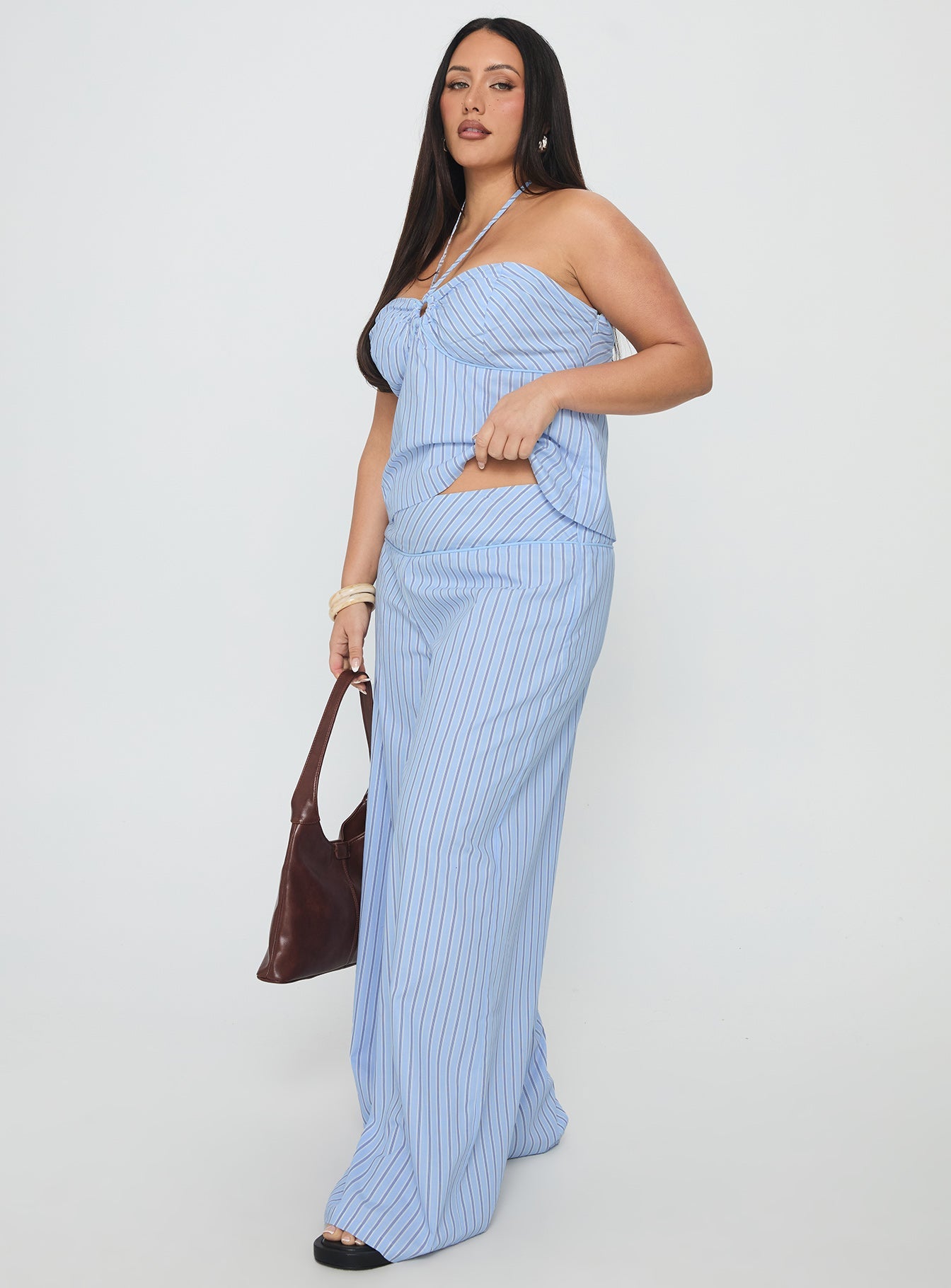Sofea Mid Rise Pant Blue Stripe Curve