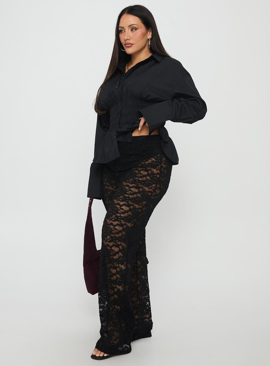 Peru Lace Pants Black Curve