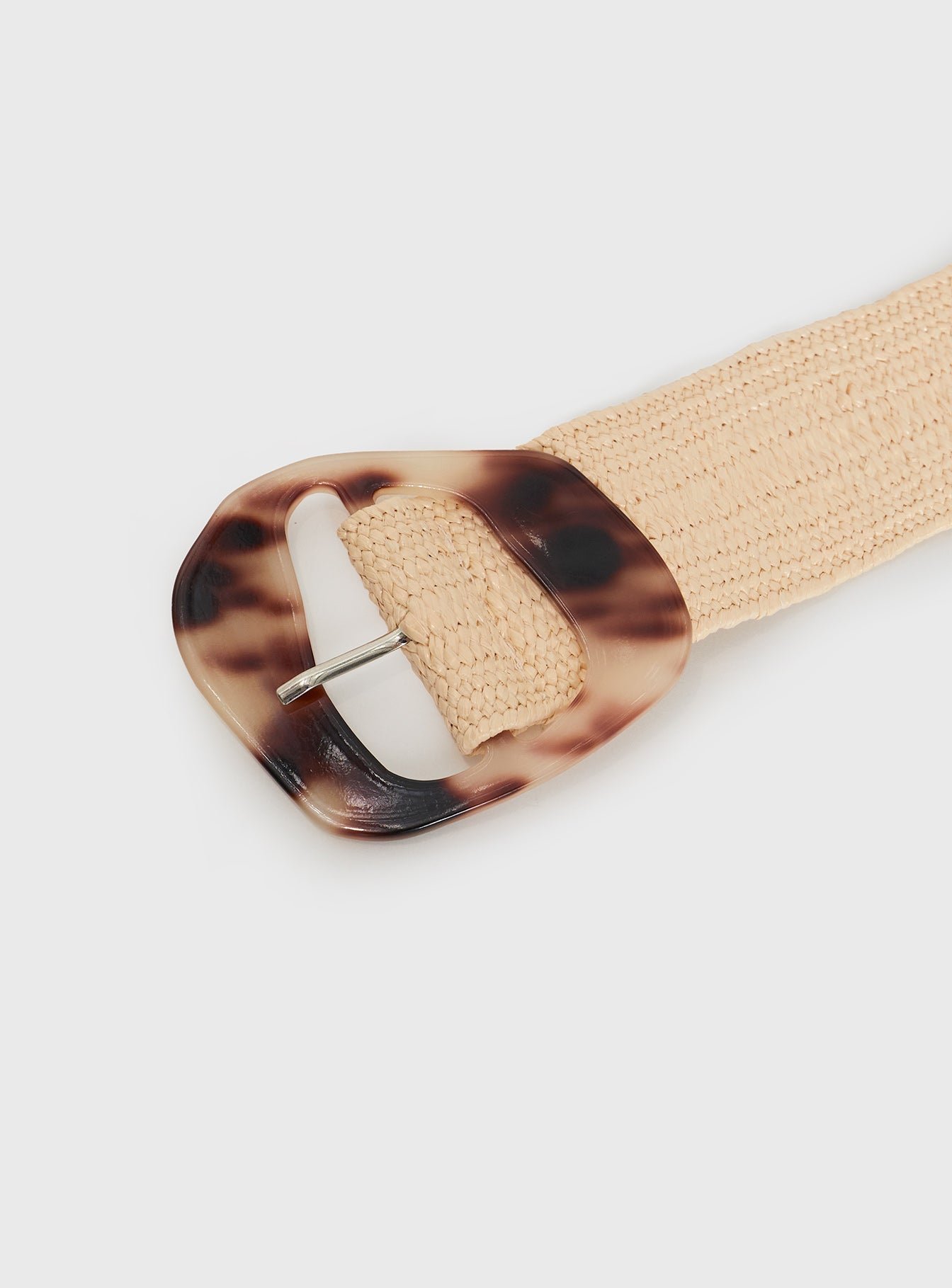 Raffia Belt White / Tort