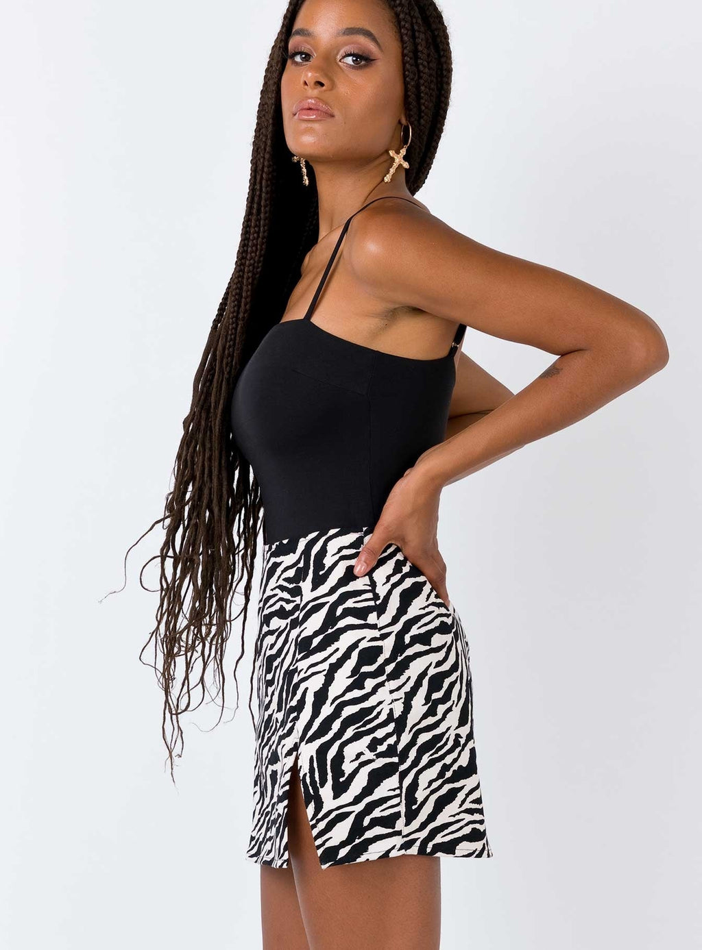 Motel Pelmet Skirt 90's Zebra Black & White