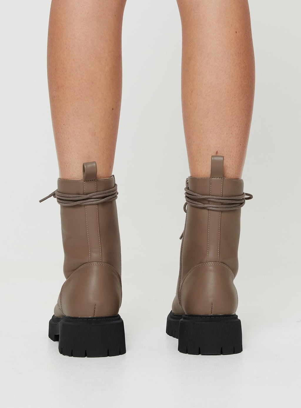 Tailor Lace Up Boots Taupe