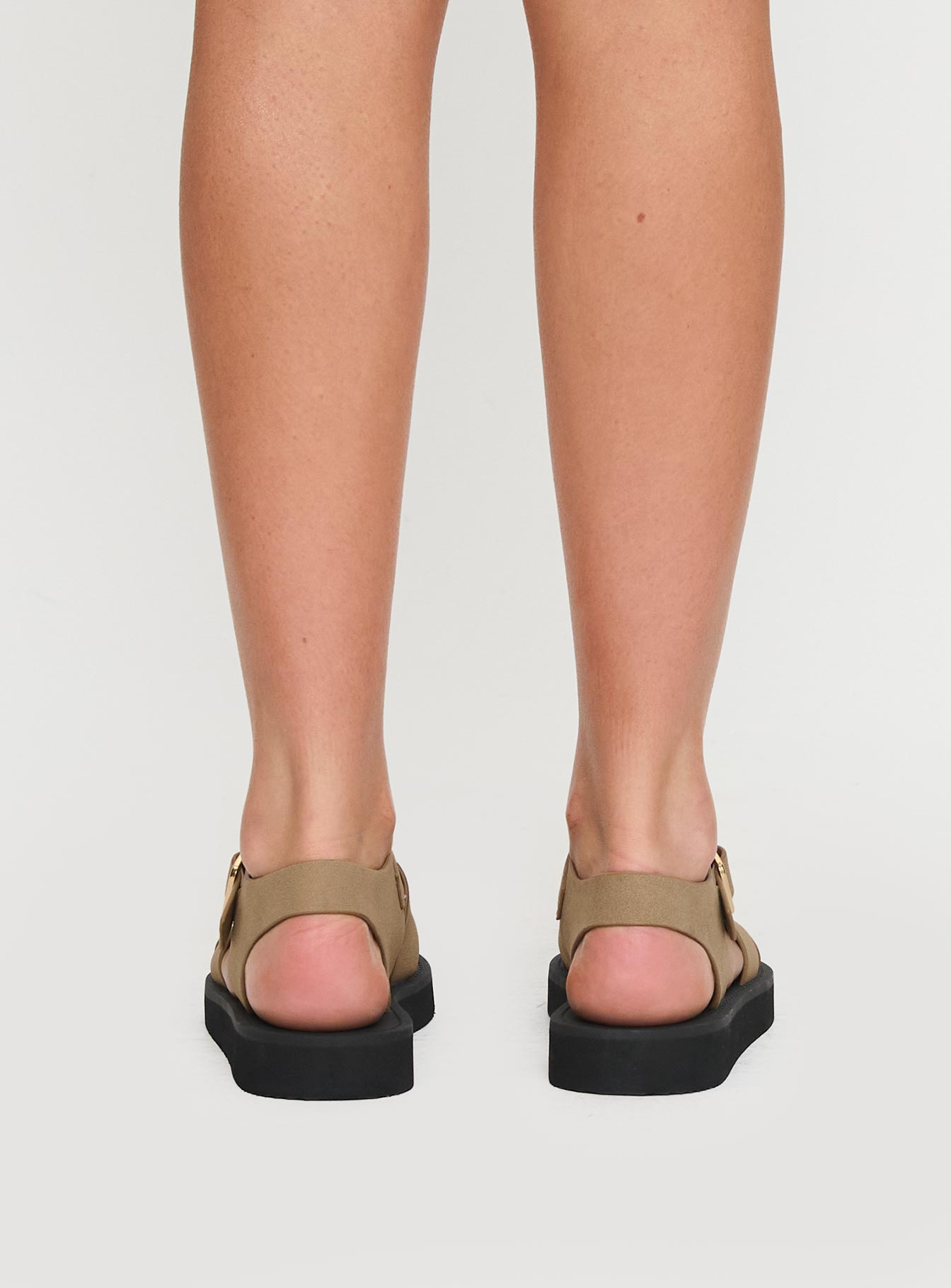 Enya Sandals Tan Faux Suede