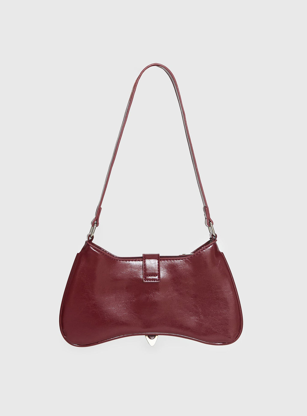 Crowd Pleaser Buckle Shoulder Bag Red