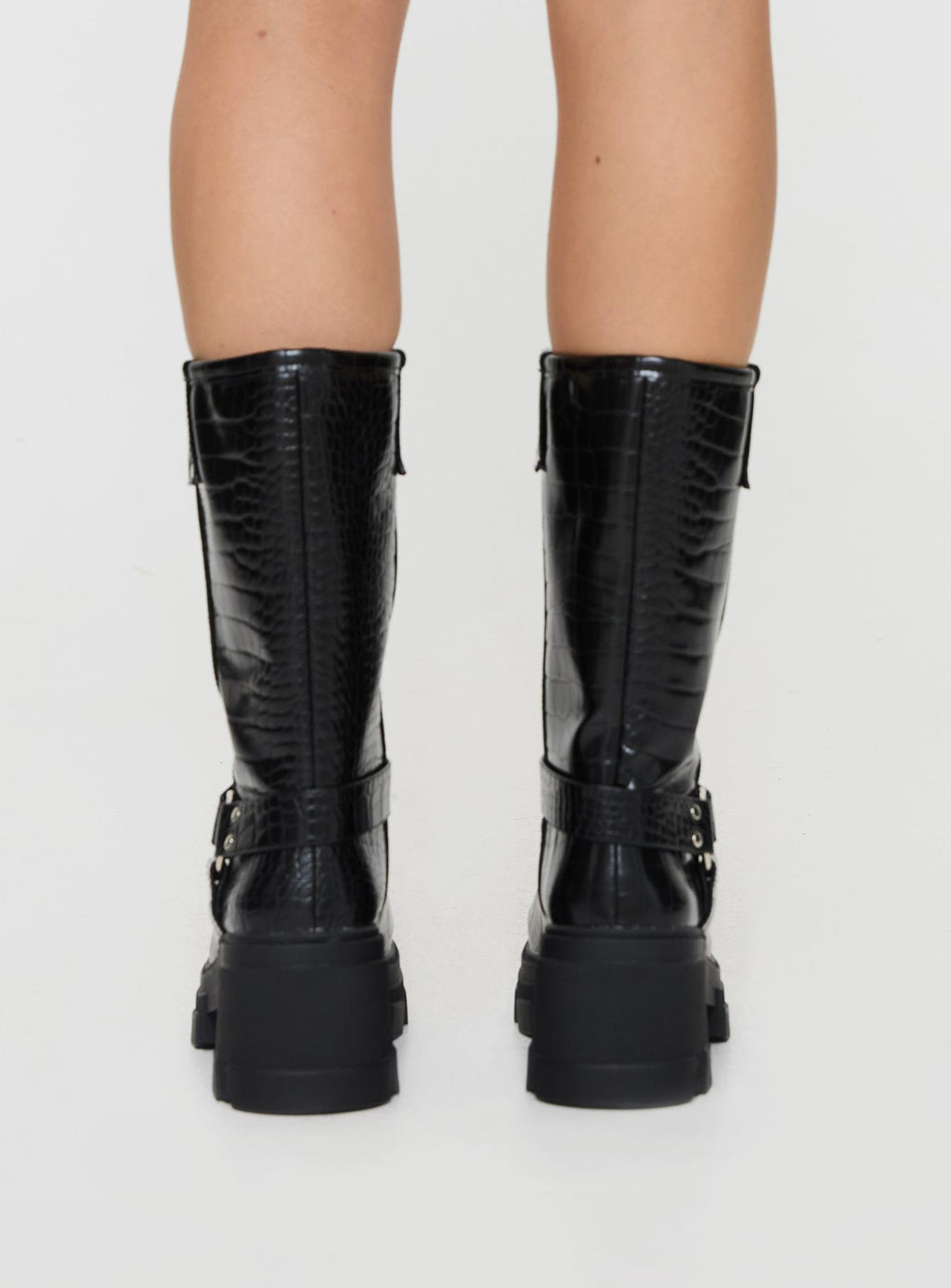 Boyfriend Boots Black Croc
