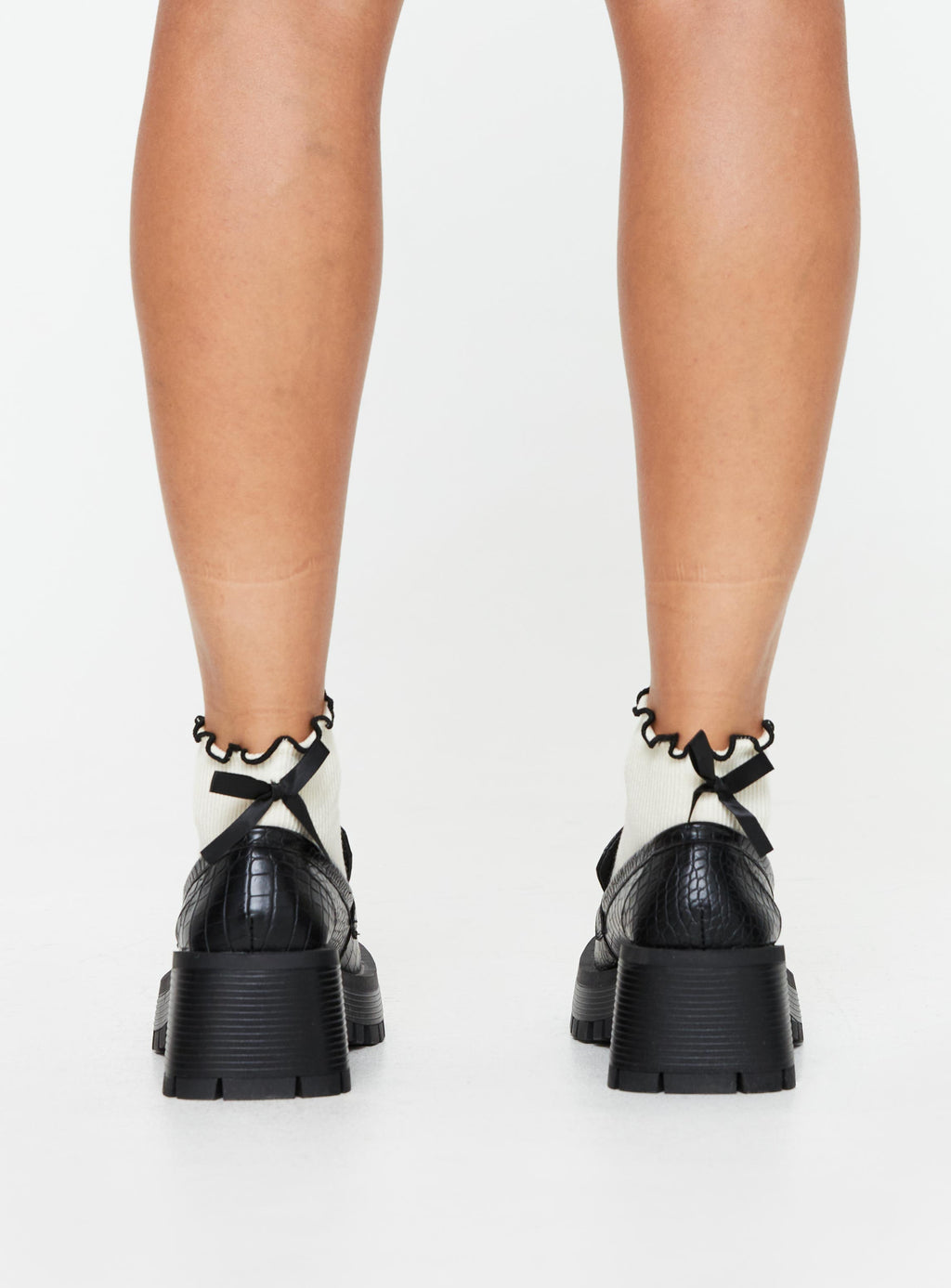 Reina Loafers Black Croc