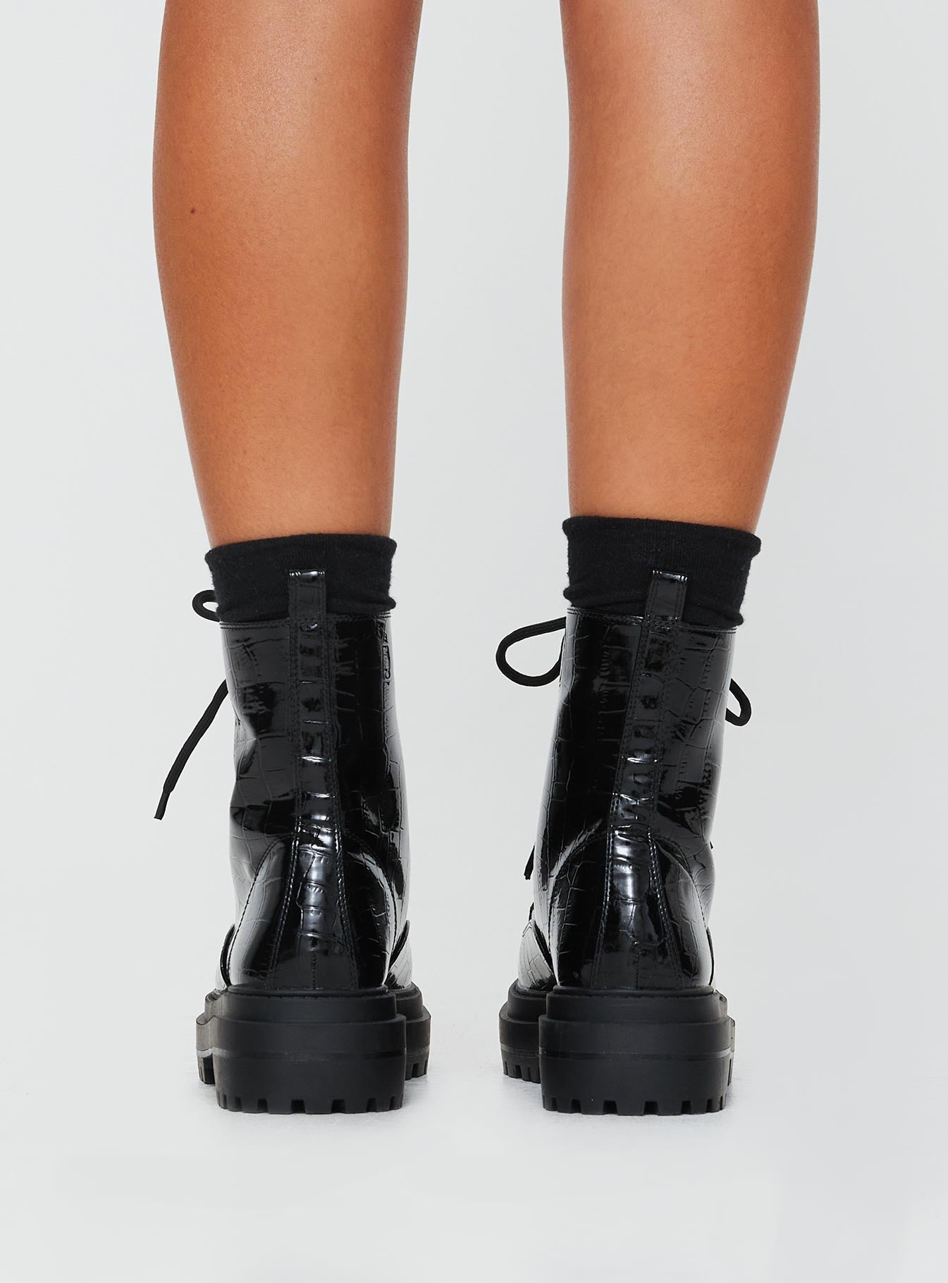 Obey Combat Boots Black Croc