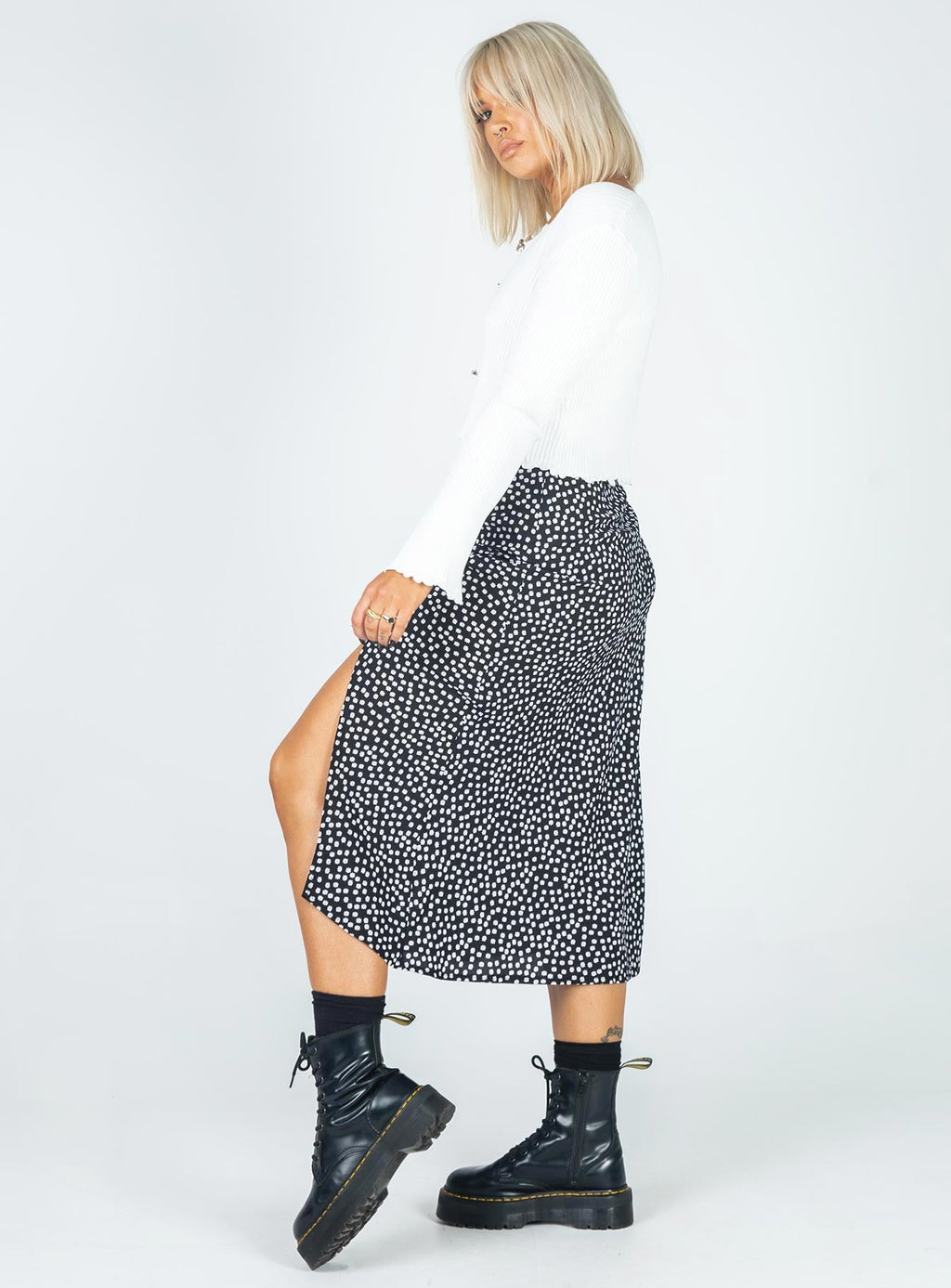 Mabel Midi Skirt Black/White