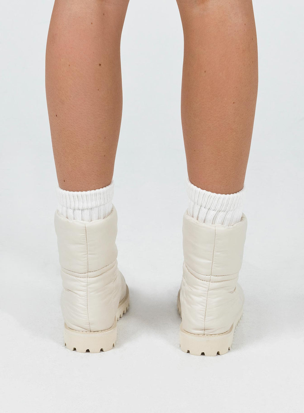 Higgins Quilted Ankle Boots Beige