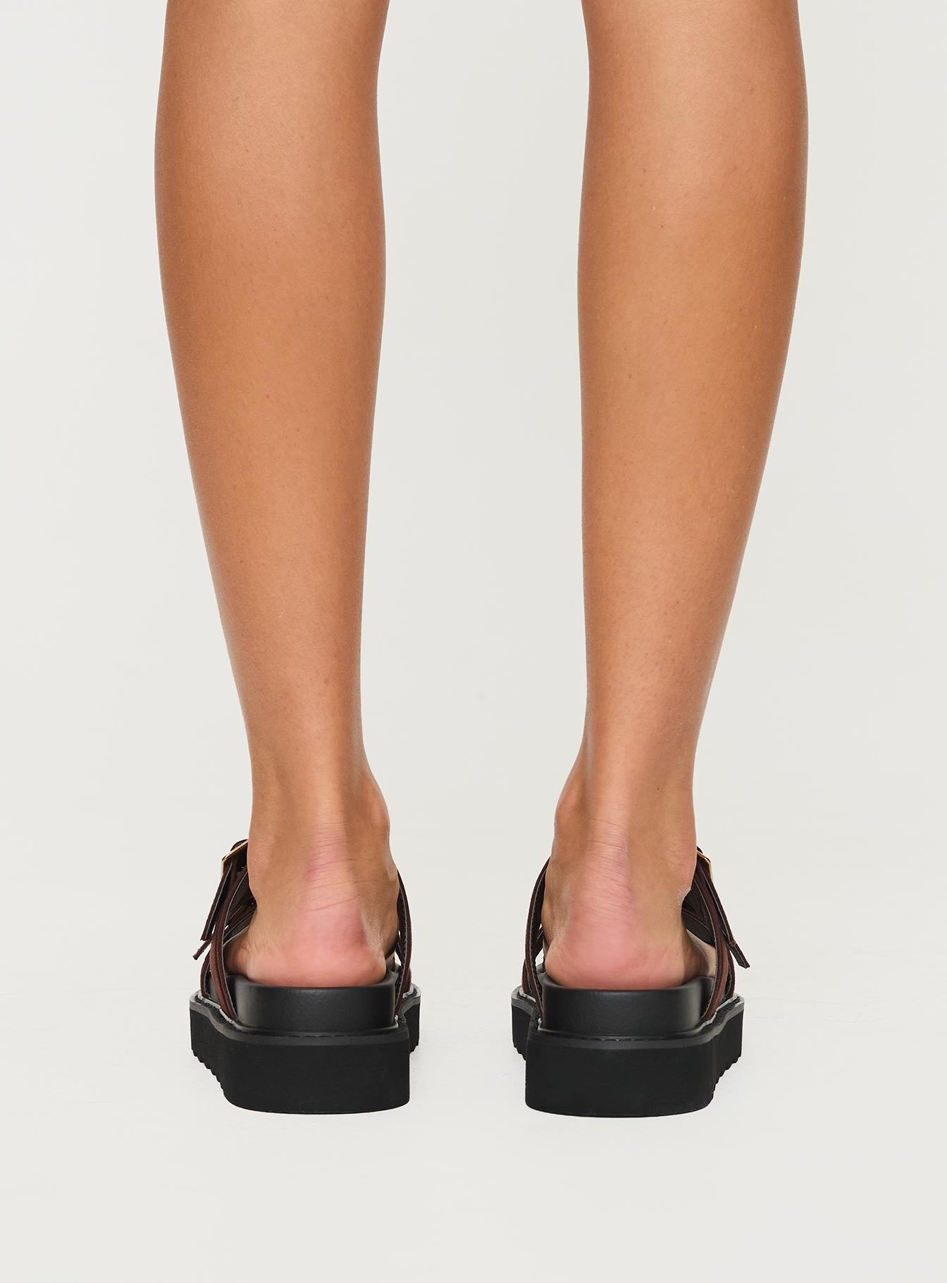 Ma Belle Sandals Brown Faux Suede