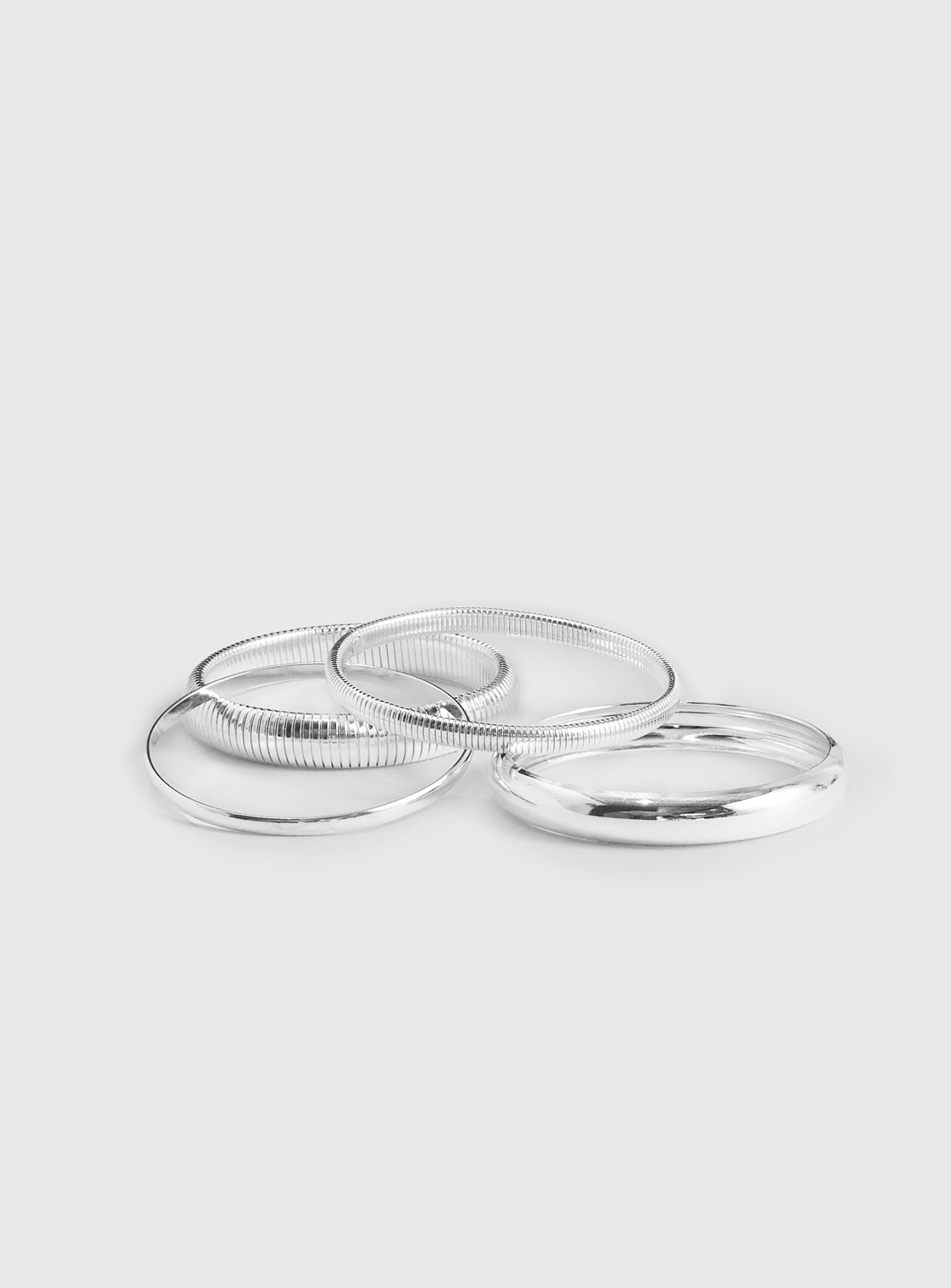 Dapperton Bangle Set Silver