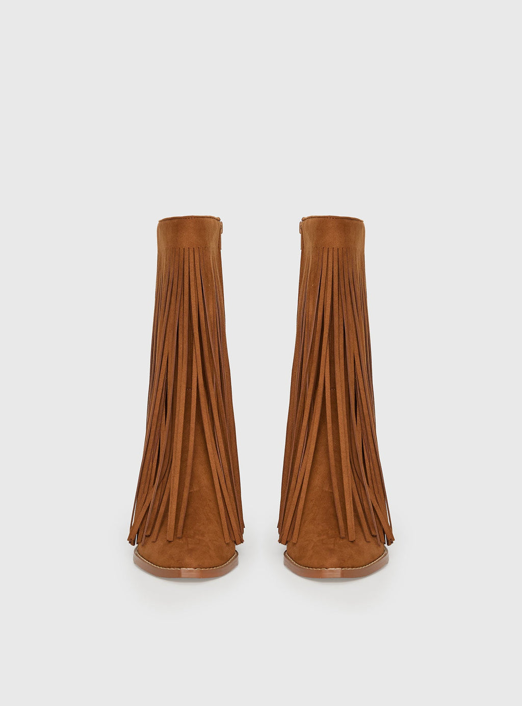 Wild Card Tassel Faux Suede Boots Brown