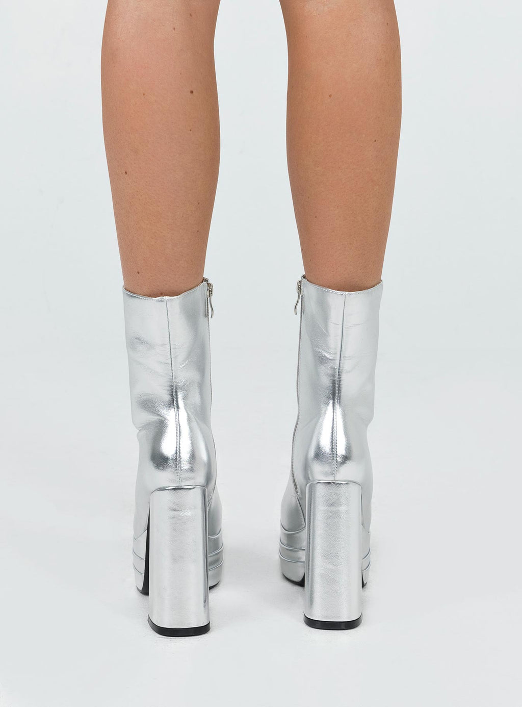 Ricardo Platform Ankle Boots Chrome