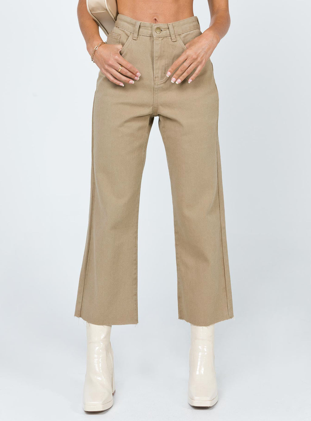 Ruby Cropped Jeans Tan
