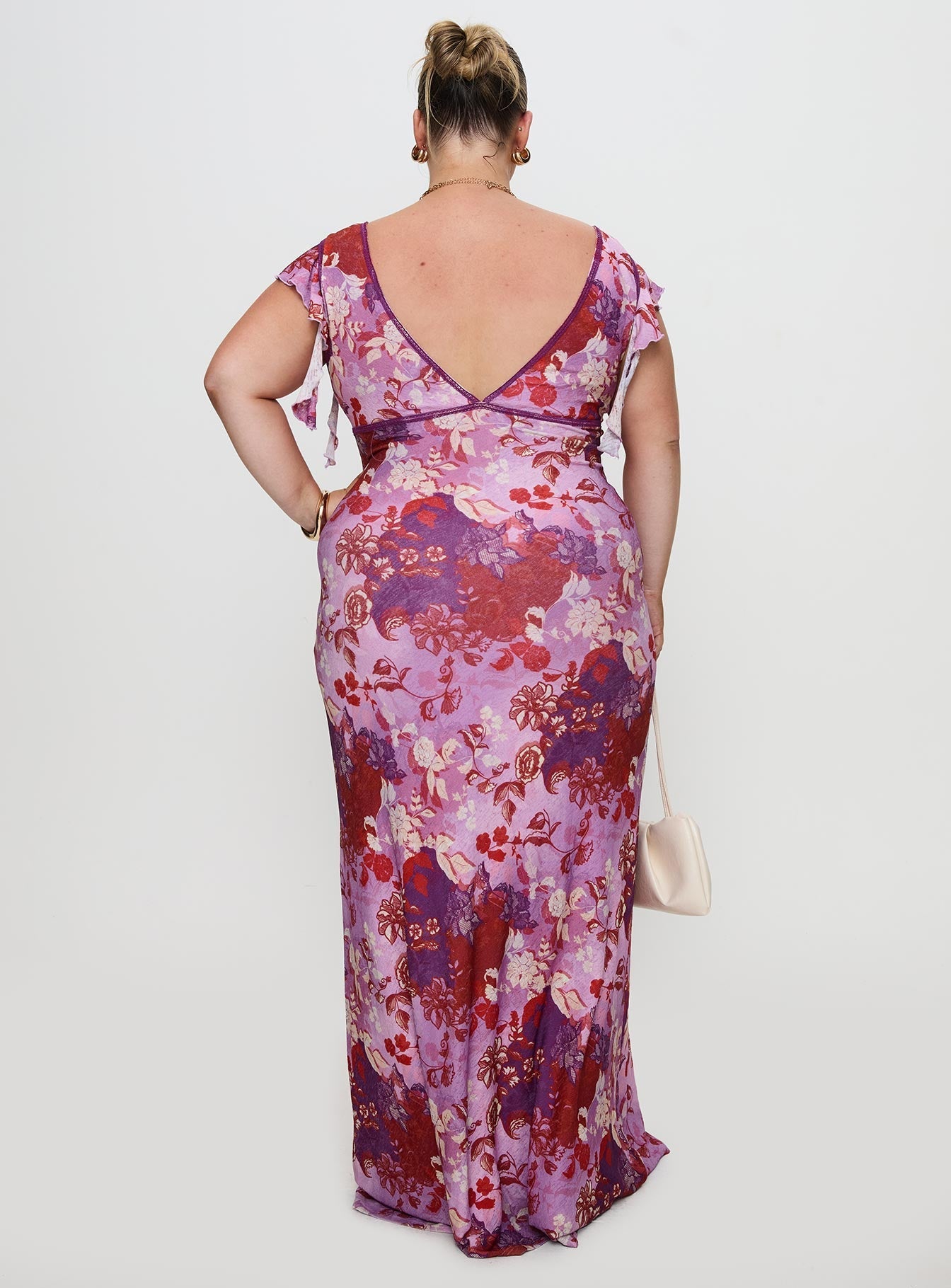 Soleila Maxi Dress Purple Multi Curve